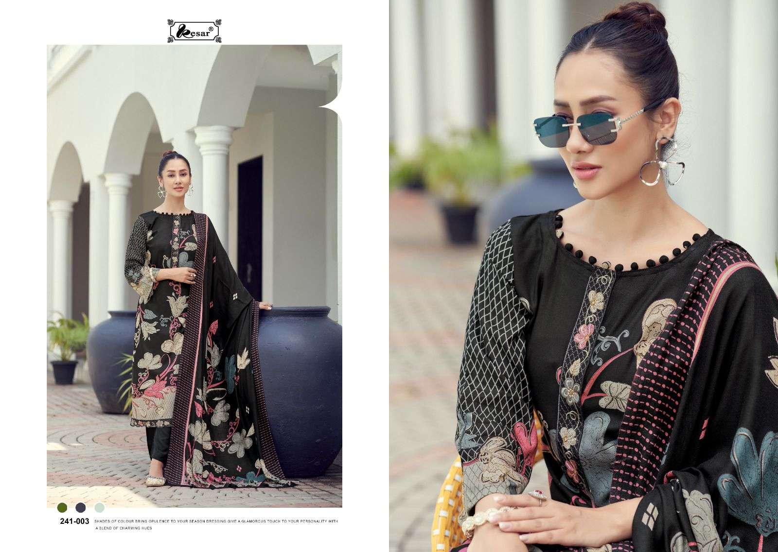  KESAR SAMA SAVEDA VOL 1 PASHMINA DIGITAL PRINT WITH FANCY WORK SUIT