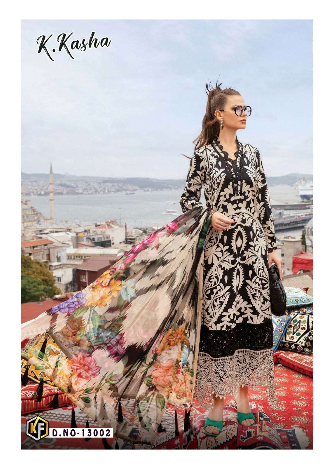 KEVAL FAB K KASHA VOL 13 COTTON DIGITAL PRINTS SUIT