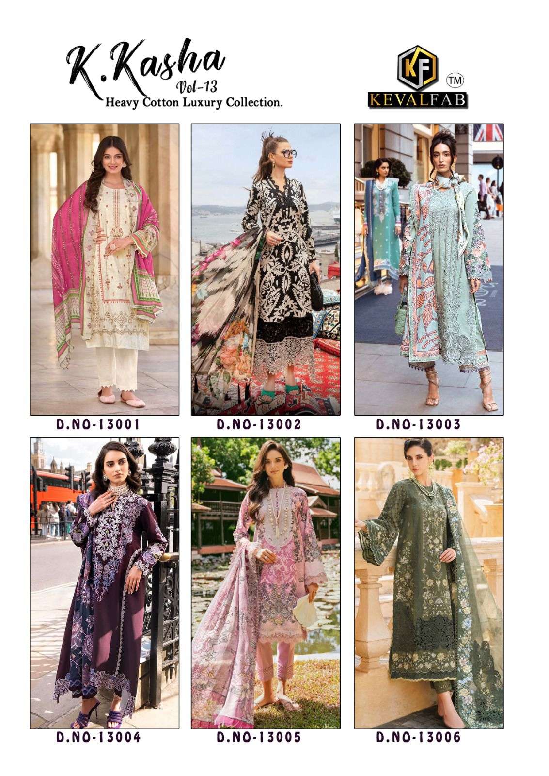KEVAL FAB K KASHA VOL 13 COTTON DIGITAL PRINTS SUIT
