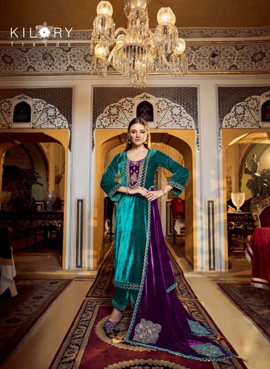  KILORY TRENDS JASHN E MEHFIL VELVET WITH EMBROIDERY DESIGNER SUIT