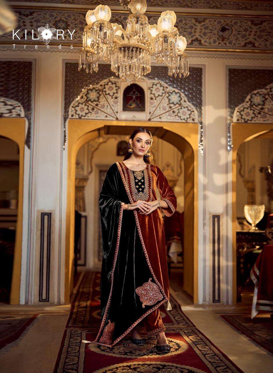  KILORY TRENDS JASHN E MEHFIL VELVET WITH EMBROIDERY DESIGNER SUIT