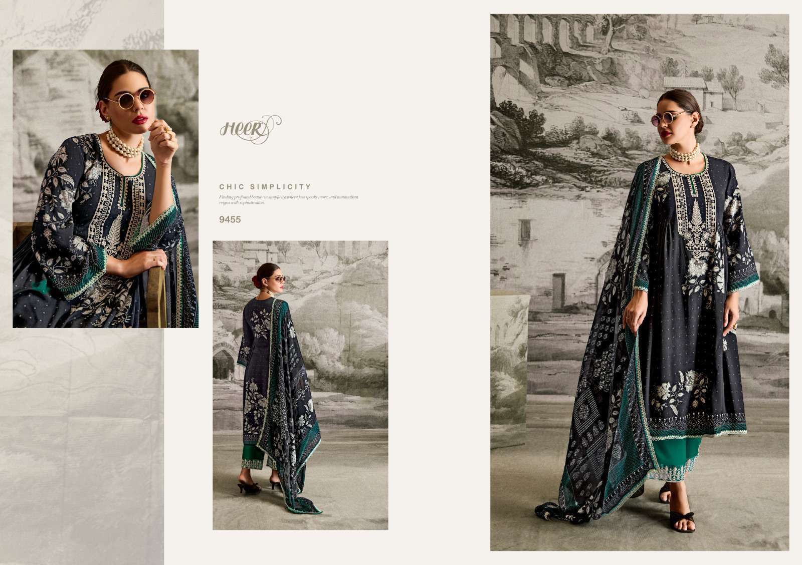 KIMORA HEER ISHQA MUSLIN DIGITAL PRINT WITH EMBROIDERY DESIGNER SUIT