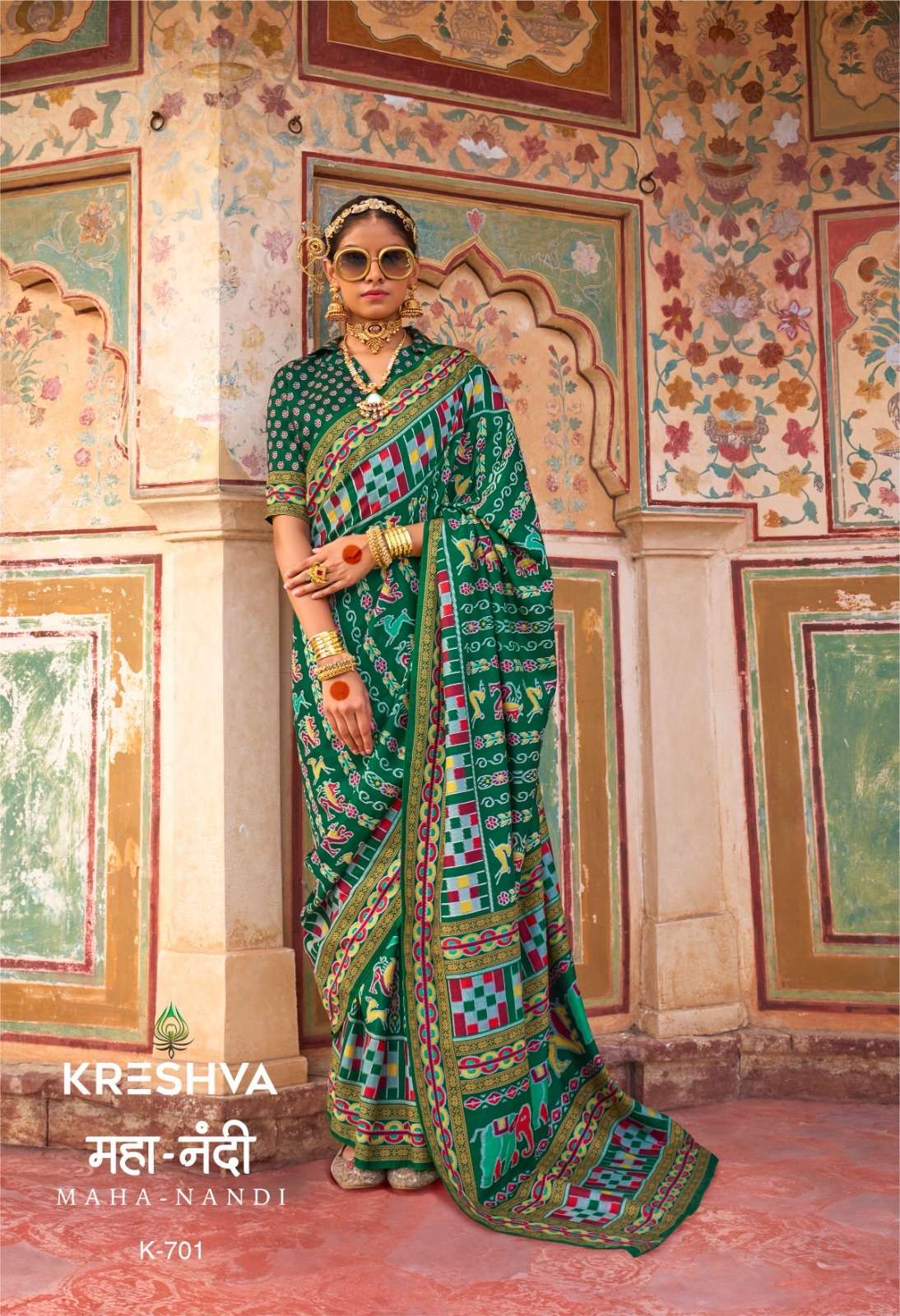 KRESHVA MAHANANDI SILK CLASSIC DESIGNER PRINT SAREE