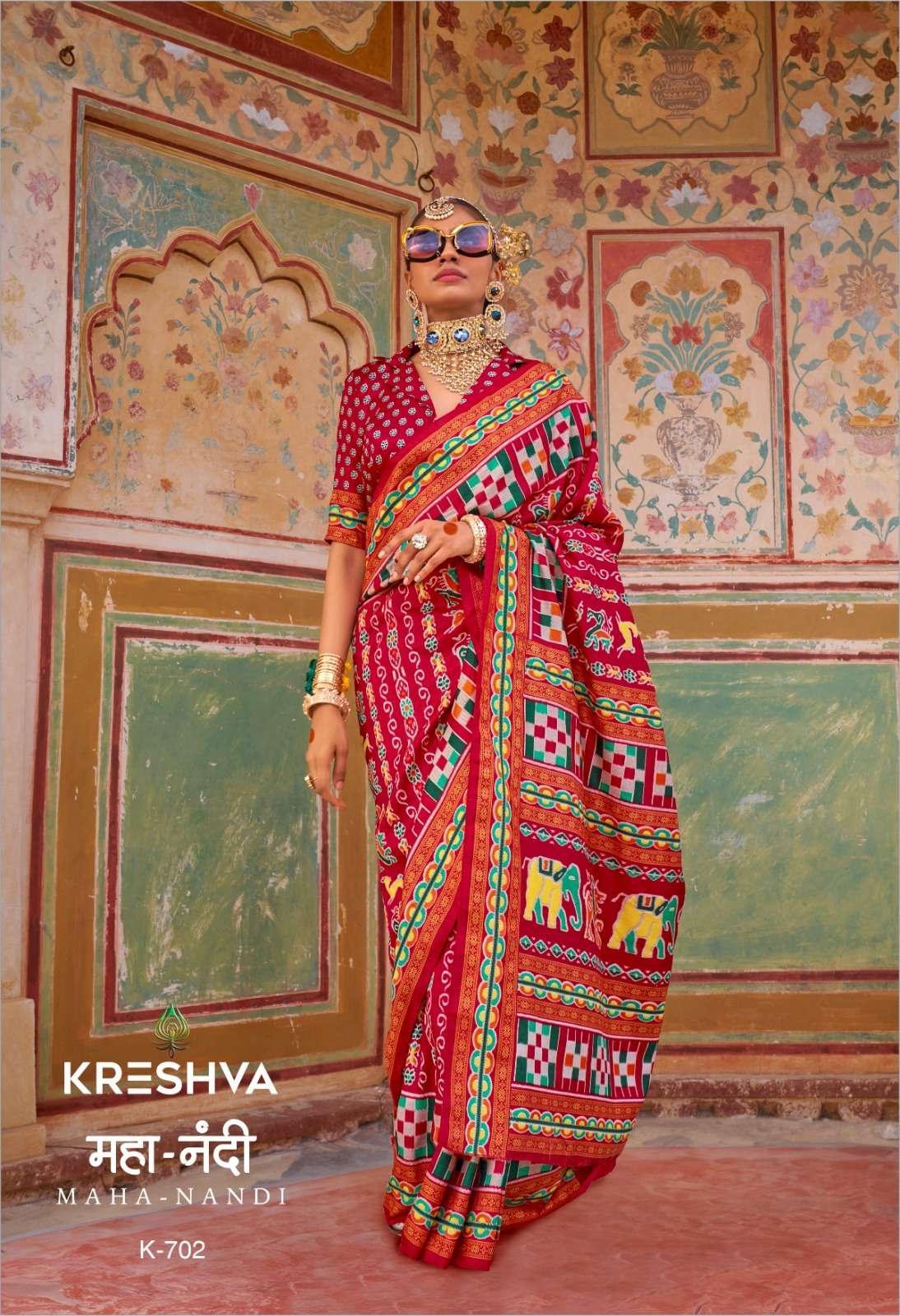 KRESHVA MAHANANDI SILK CLASSIC DESIGNER PRINT SAREE