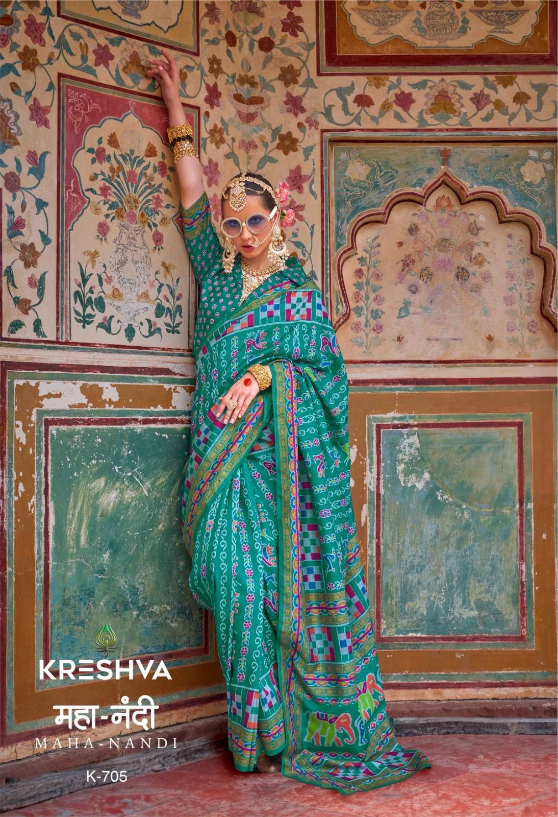 KRESHVA MAHANANDI SILK CLASSIC DESIGNER PRINT SAREE
