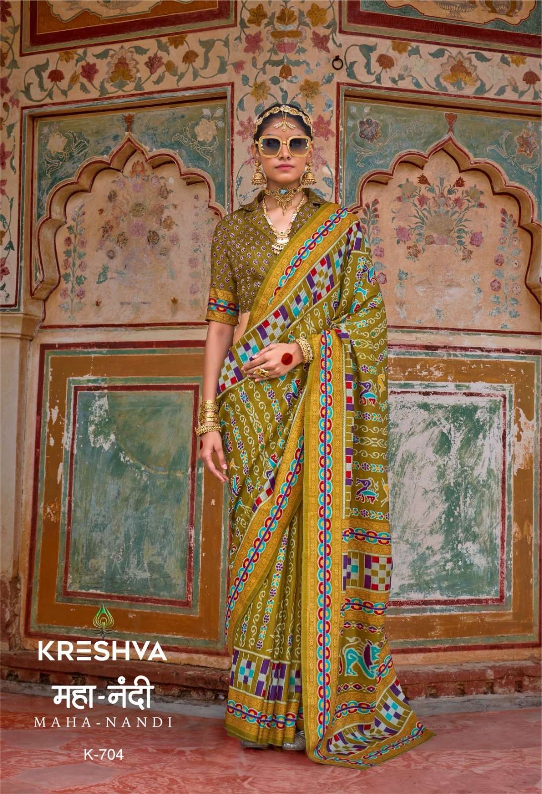 KRESHVA MAHANANDI SILK CLASSIC DESIGNER PRINT SAREE