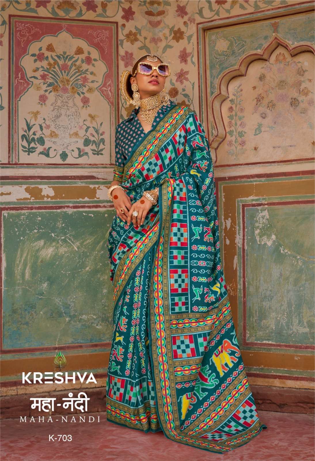 KRESHVA MAHANANDI SILK CLASSIC DESIGNER PRINT SAREE