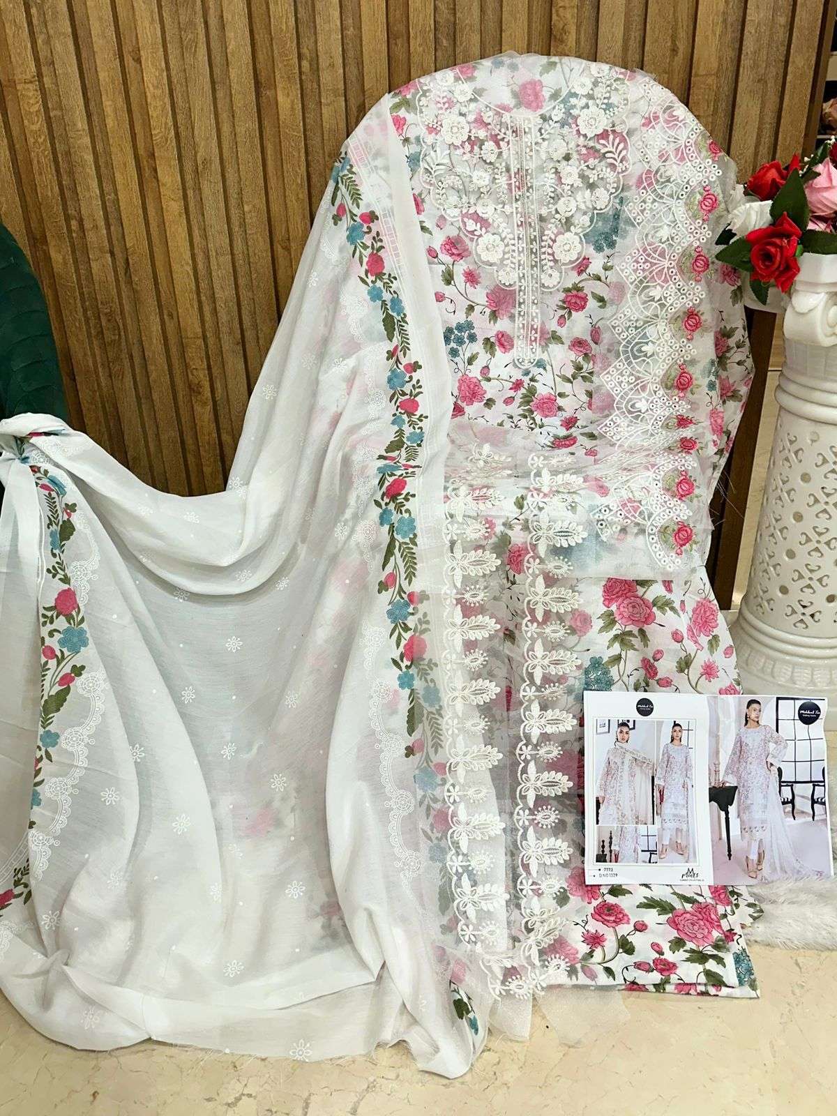 MEHBOOB TEX M PRINT SPRING SUMMER VOL 16 DESIGN NO - 1329 PURE COTTON PRINT EXCLUSIVE EMBROIDERY SALWAR SUIT