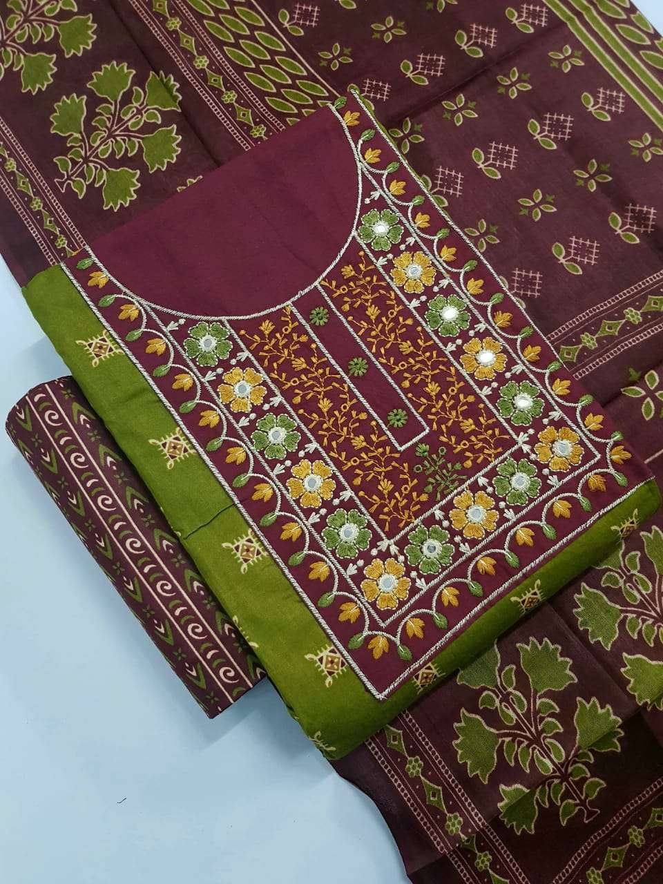 MF AJRAKH COTTON PRINT WITH PATCH WORK SALWAR SUIT