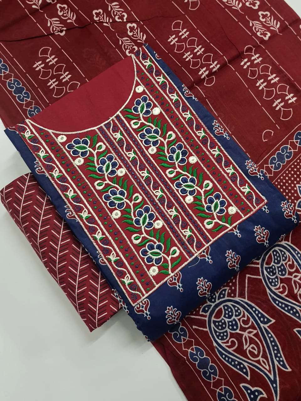 MF AJRAKH COTTON PRINT WITH PATCH WORK SALWAR SUIT