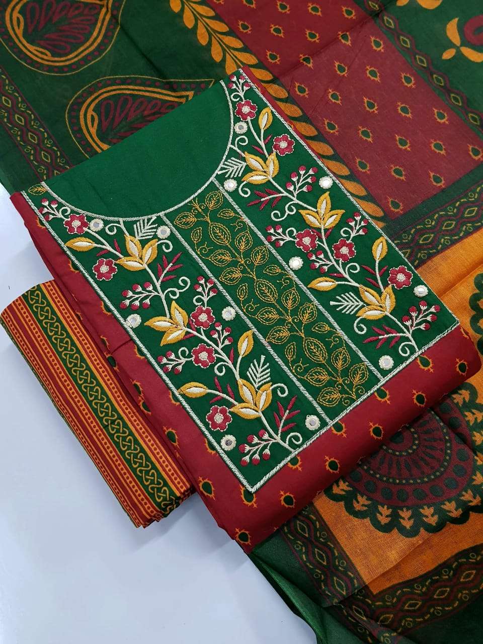 MF AJRAKH COTTON PRINT WITH PATCH WORK SALWAR SUIT