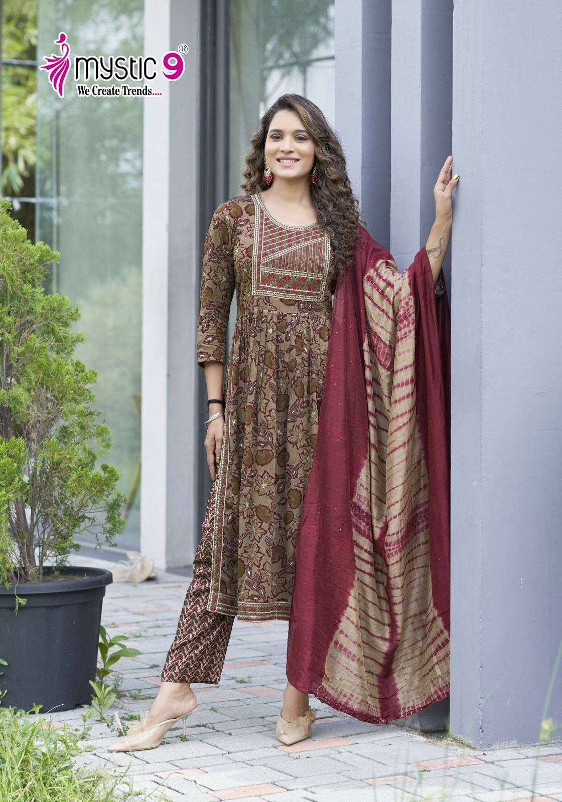 MYSTIC 9 BLACK BEAUTY VOL 3 NAIRA CUT PATTERN FANCY KURTI COMBO SET 