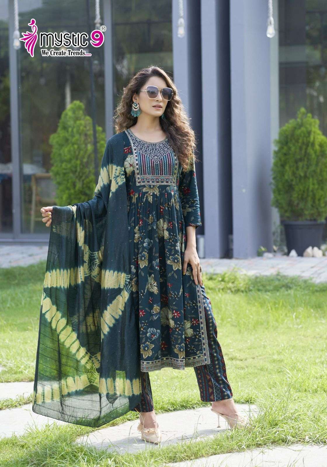 MYSTIC 9 BLACK BEAUTY VOL 3 NAIRA CUT PATTERN FANCY KURTI COMBO SET 