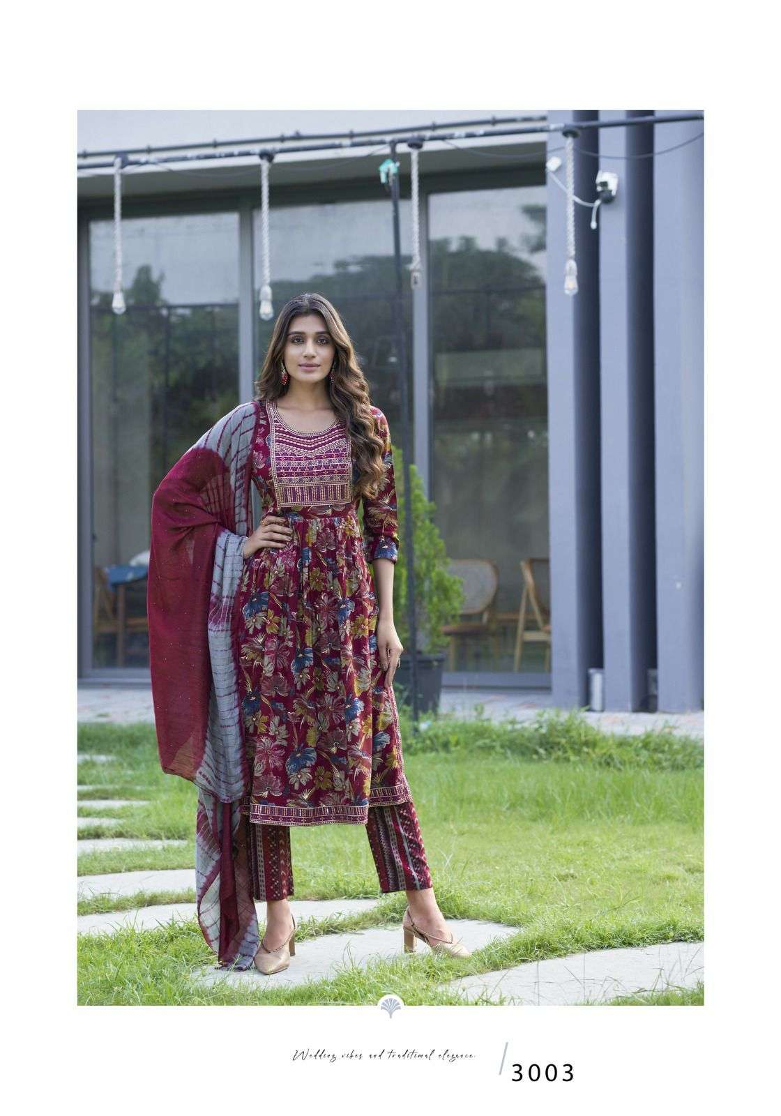 MYSTIC 9 BLACK BEAUTY VOL 3 NAIRA CUT PATTERN FANCY KURTI COMBO SET 