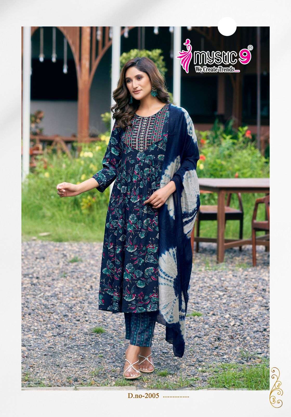 MYSTIC 9 PUSHPA VOL 2 UMBRELLA CUT PATTERN KURTI COMBO SET
