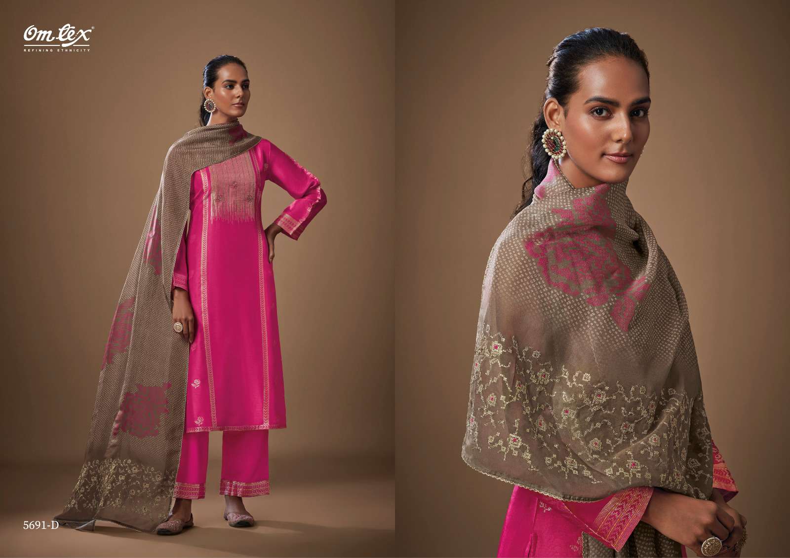 OMTEX POSH PULSE SILK JACQUARD DESIGNER TRADITIONAL WEAR SUIT