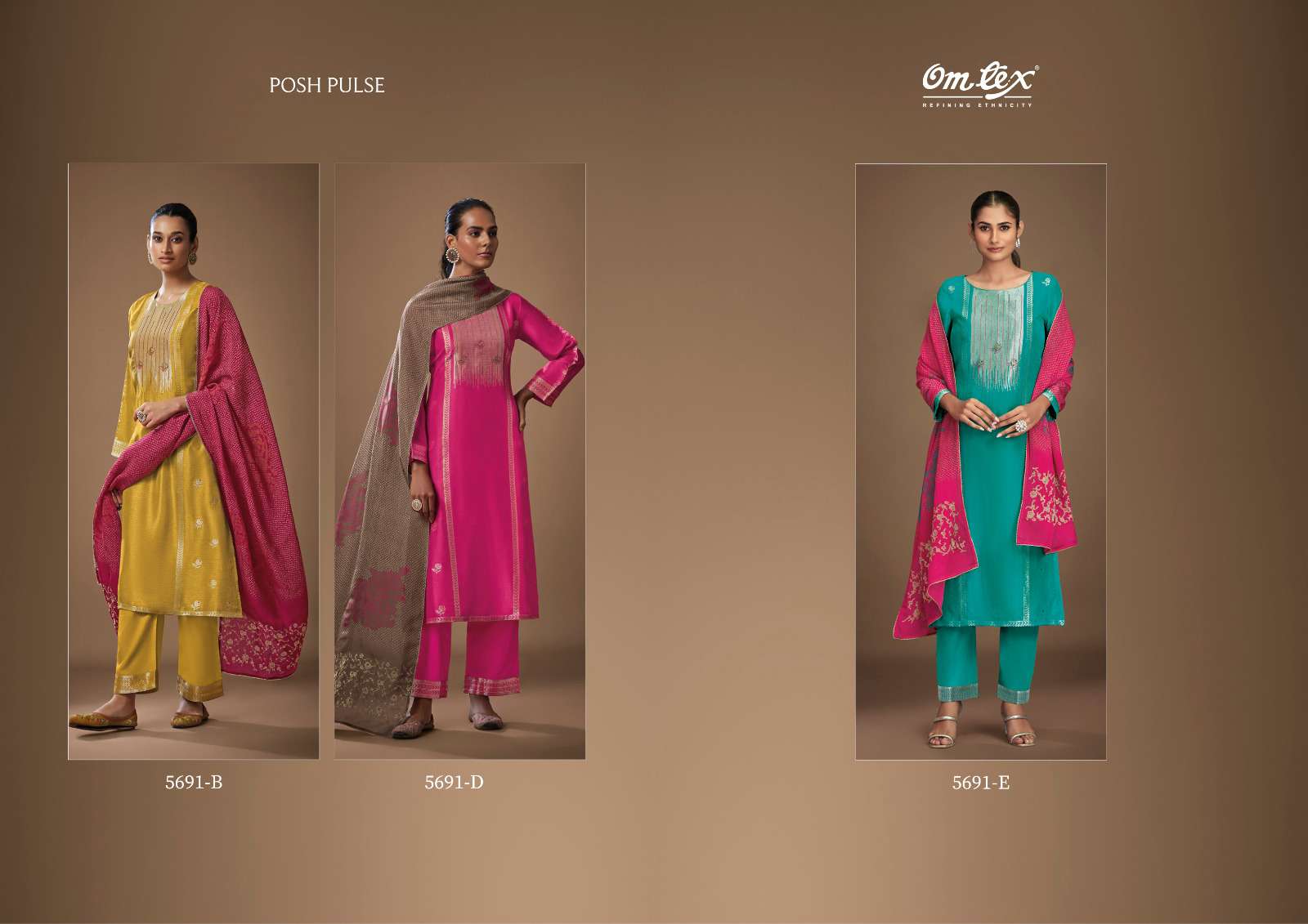 OMTEX POSH PULSE SILK JACQUARD DESIGNER TRADITIONAL WEAR SUIT