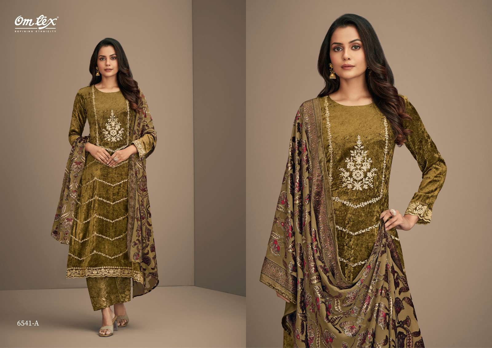 OMTEX RITHA VOL 19 VELVET WITH HEAVY EMBROIDERY DESIGNER SUIT