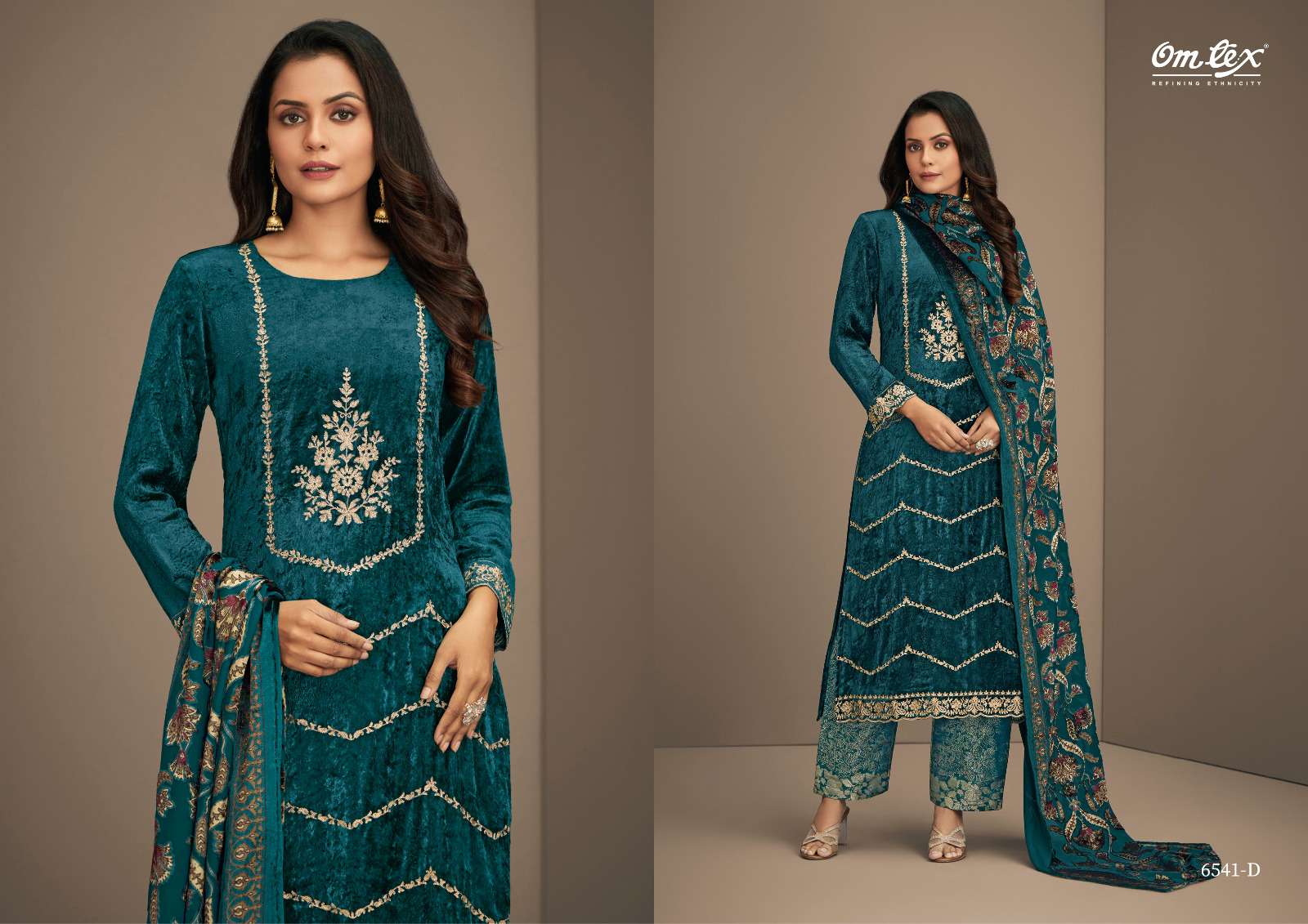 OMTEX RITHA VOL 19 VELVET WITH HEAVY EMBROIDERY DESIGNER SUIT
