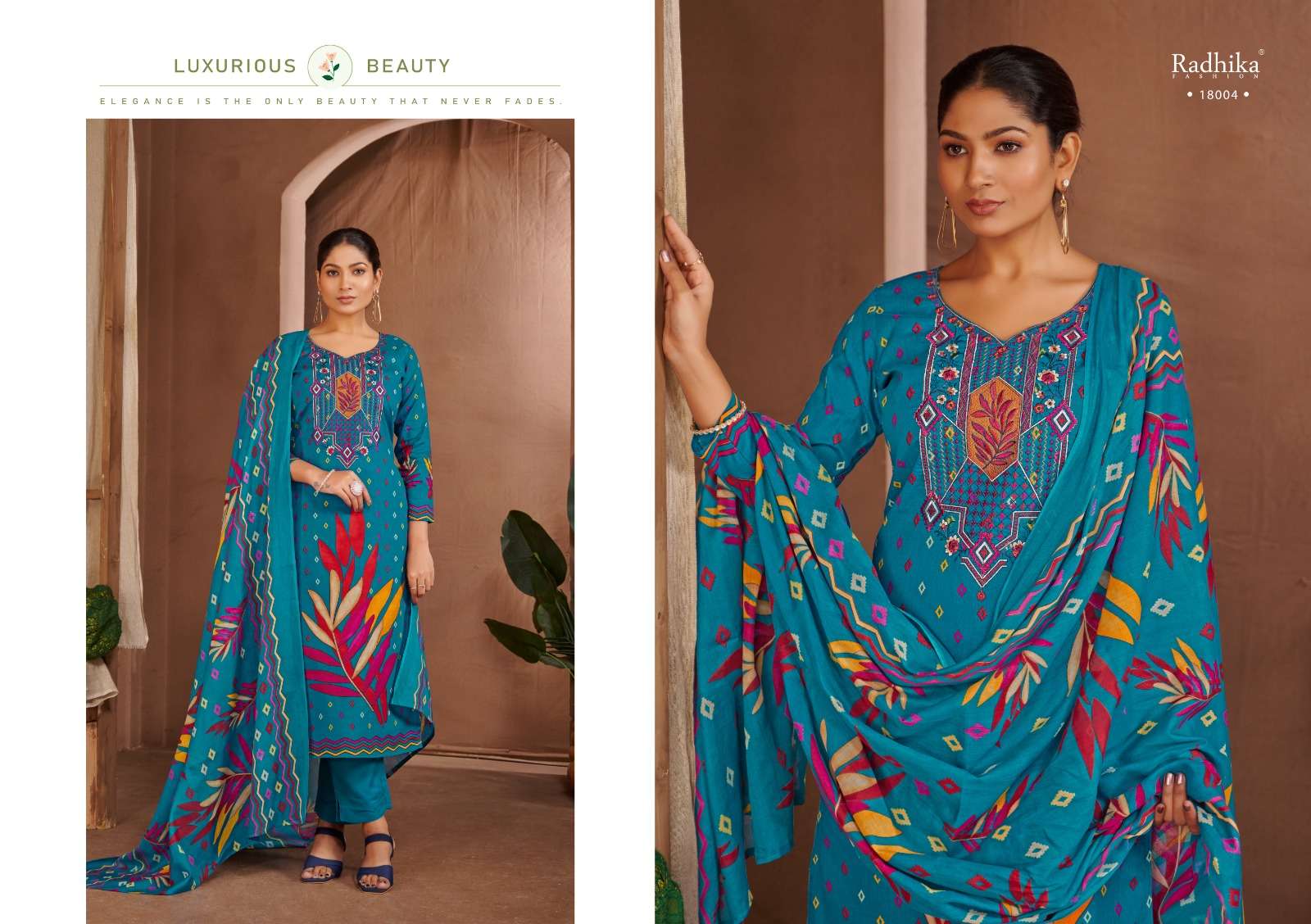 RADHIKA FASHION AZARA ADIRA LAWN COTTON FANCY WORKS SUIT