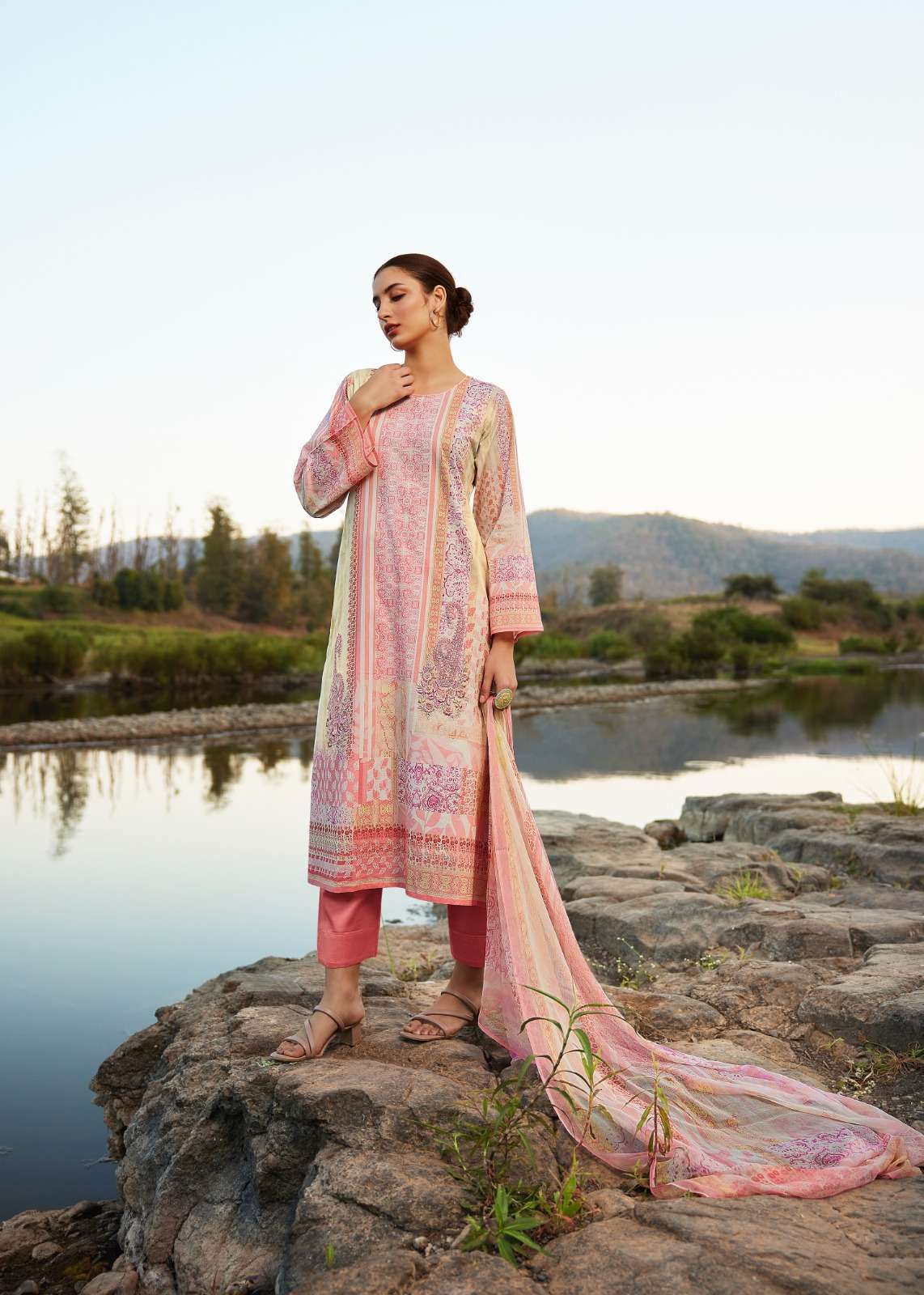 SADHANA FASHION RAAZIA LAWN COTTON DIGITAL PRINT WITH FANCY WORK SUIT
