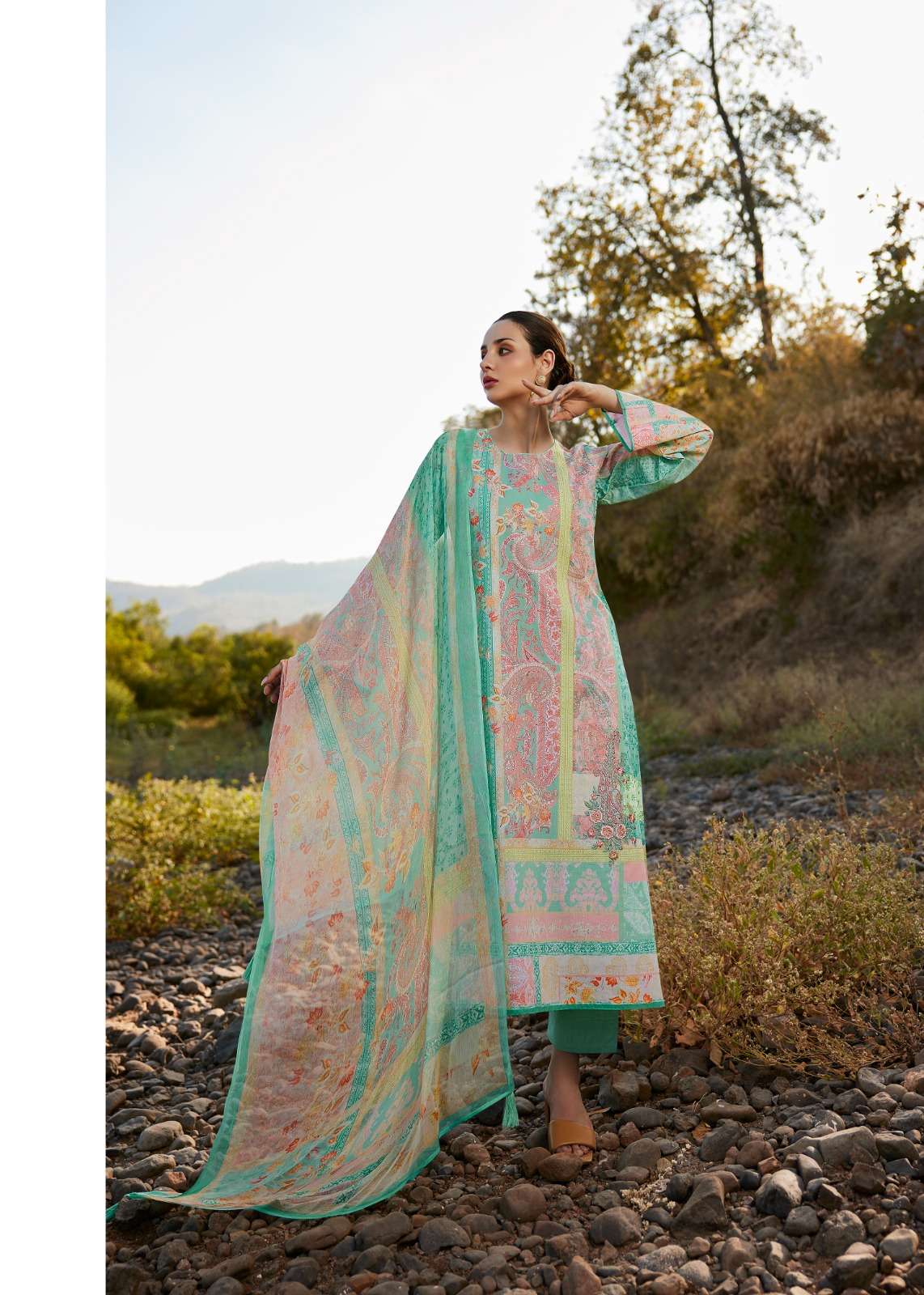 SADHANA FASHION RAAZIA LAWN COTTON DIGITAL PRINT WITH FANCY WORK SUIT