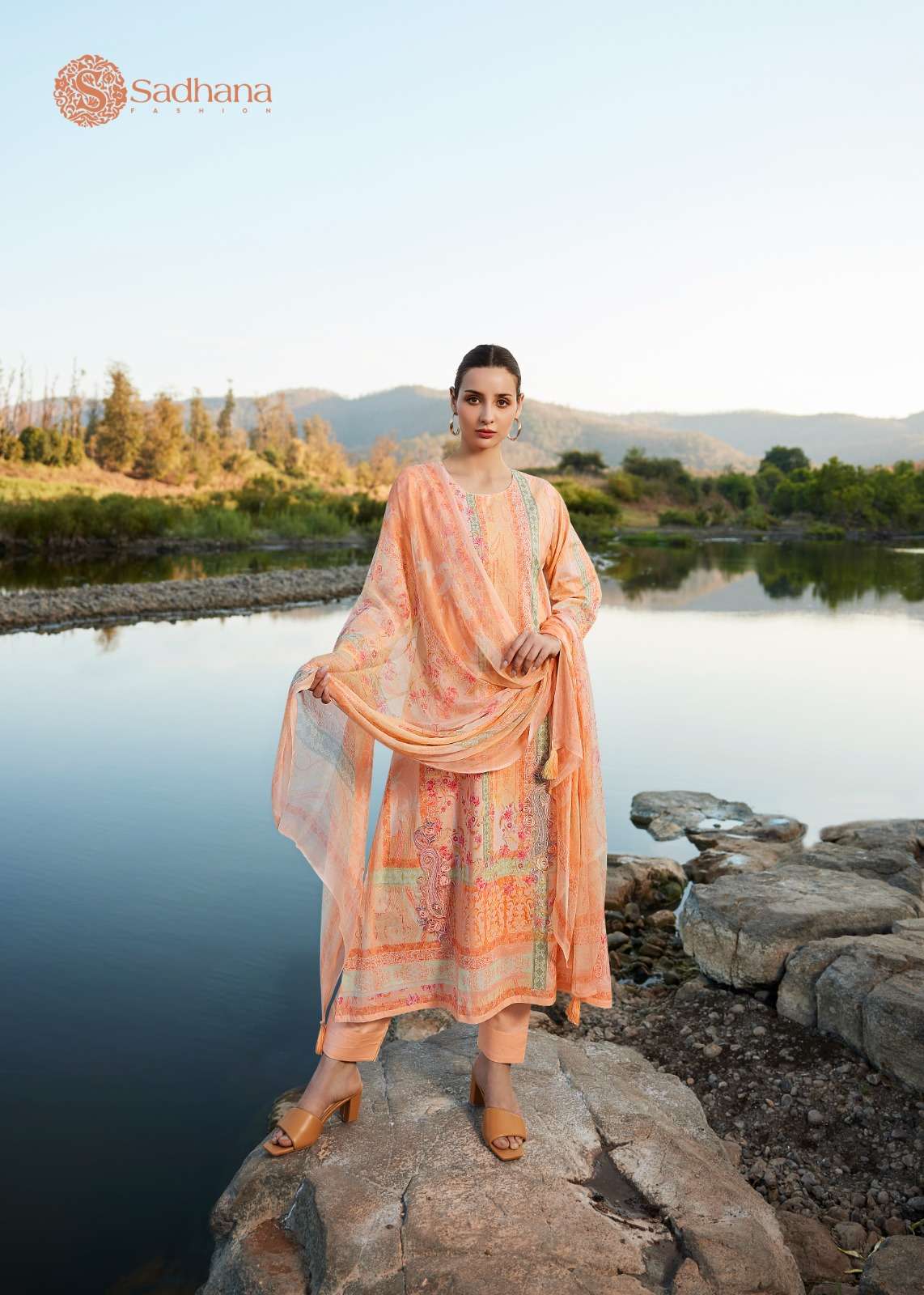 SADHANA FASHION RAAZIA LAWN COTTON DIGITAL PRINT WITH FANCY WORK SUIT