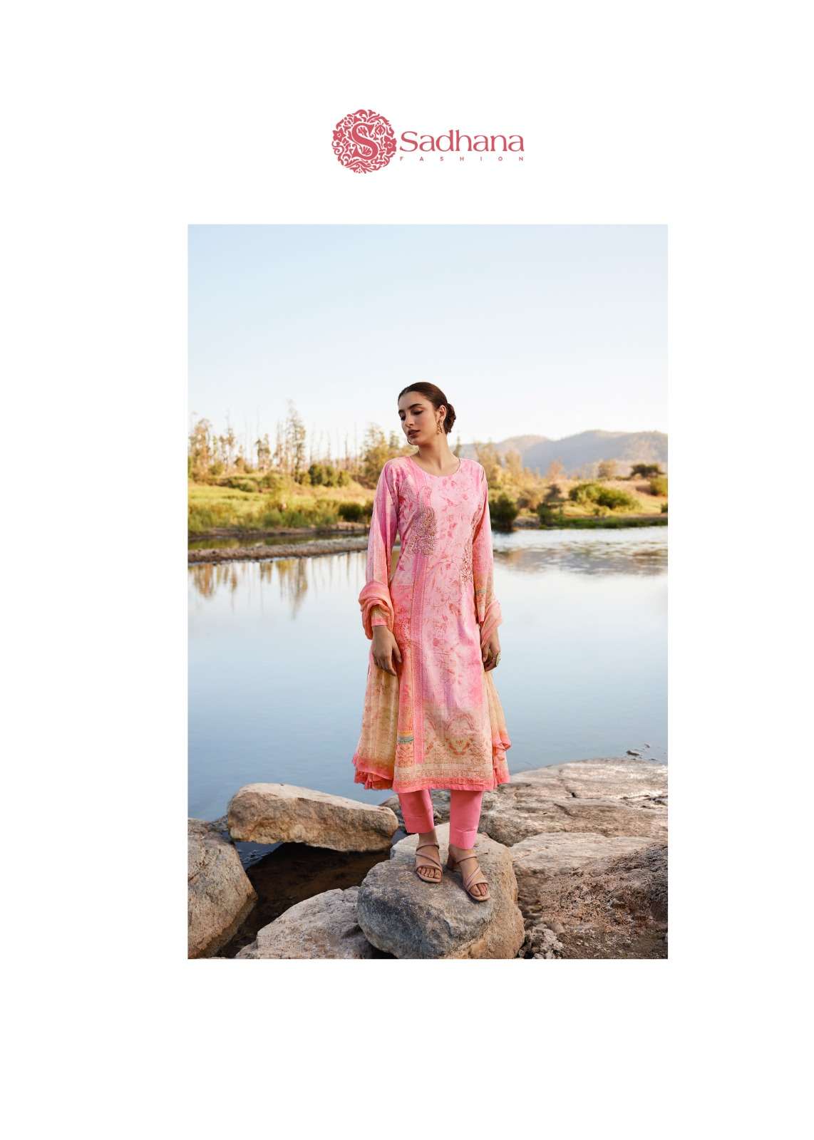 SADHANA FASHION RAAZIA LAWN COTTON DIGITAL PRINT WITH FANCY WORK SUIT