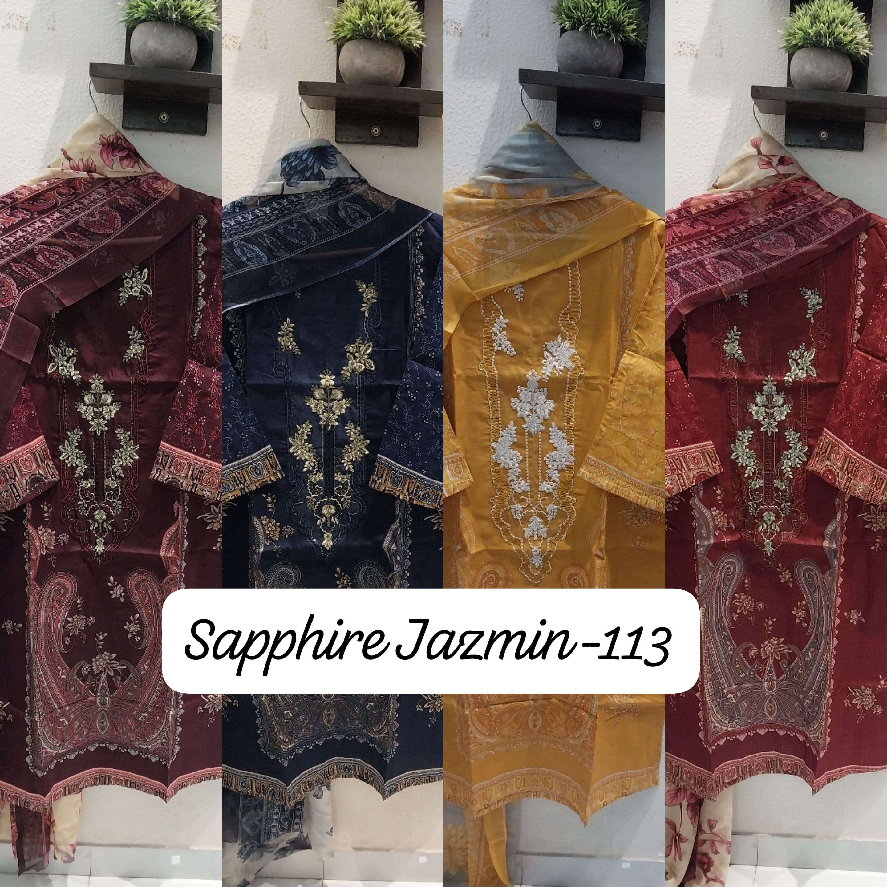 SAPPHIRE JAZMIN VOL 113 LAWN COTTON DESIGNER PAKISTANI SUIT