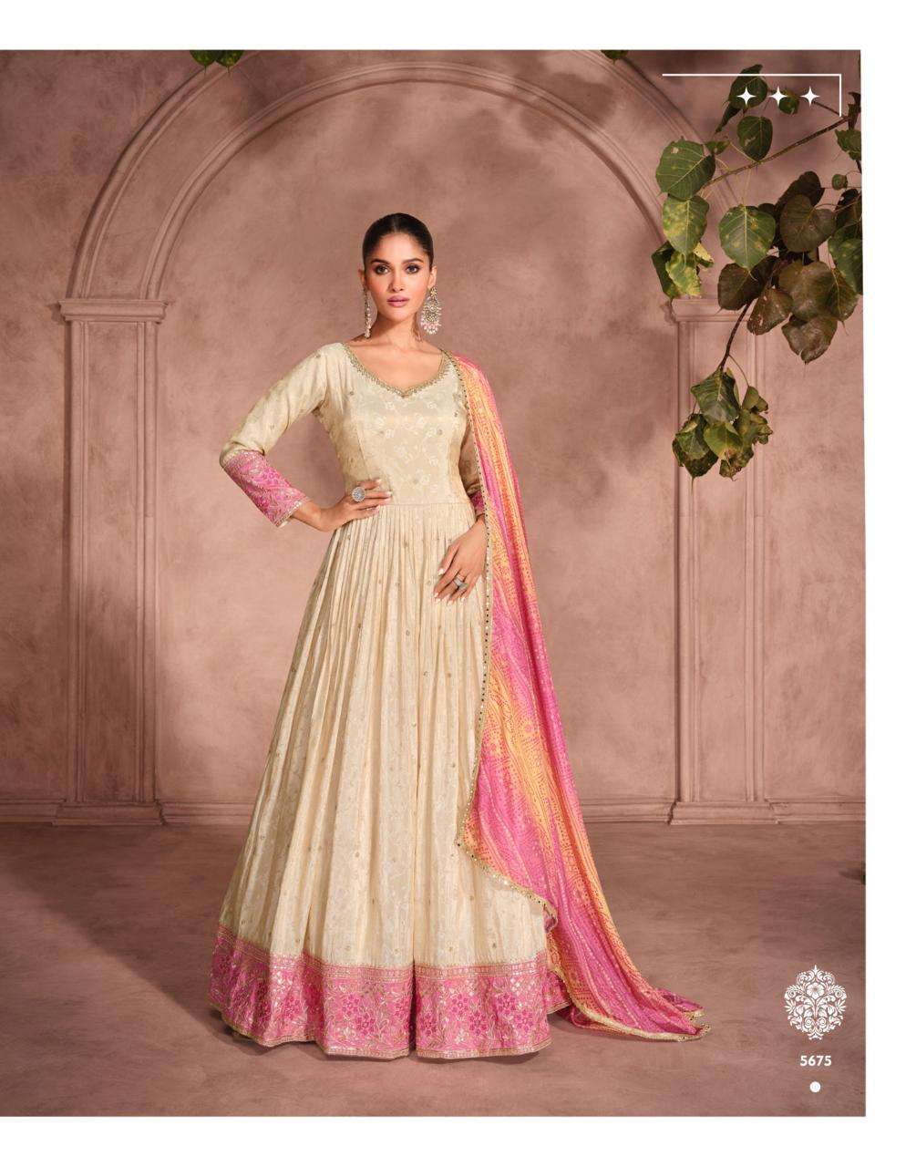 SAYURI DESIGNER GUNJAN SILK JACQUARD DESIGNER PARTY WEAR GOWN DRESS