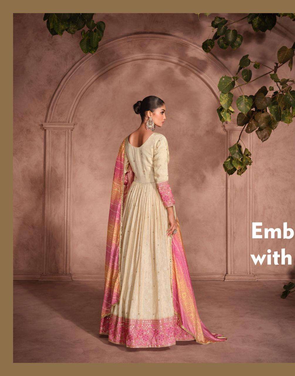 SAYURI DESIGNER GUNJAN SILK JACQUARD DESIGNER PARTY WEAR GOWN DRESS