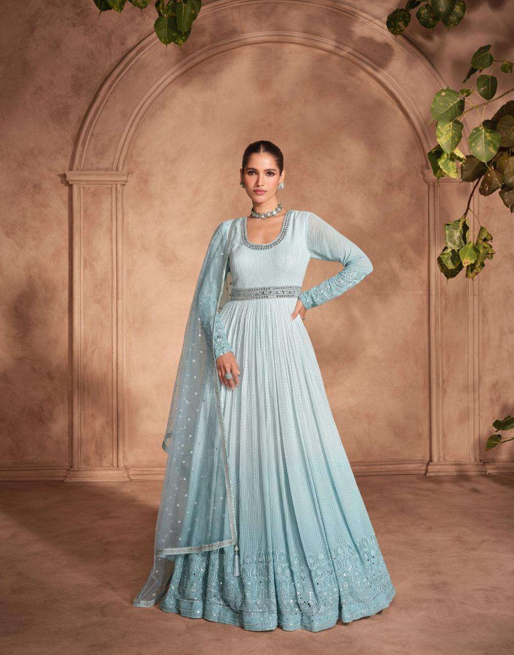 SAYURI DESIGNER IZHAAR HEAVY CHIKANKARI EMBROIDERED GOWN DRESS