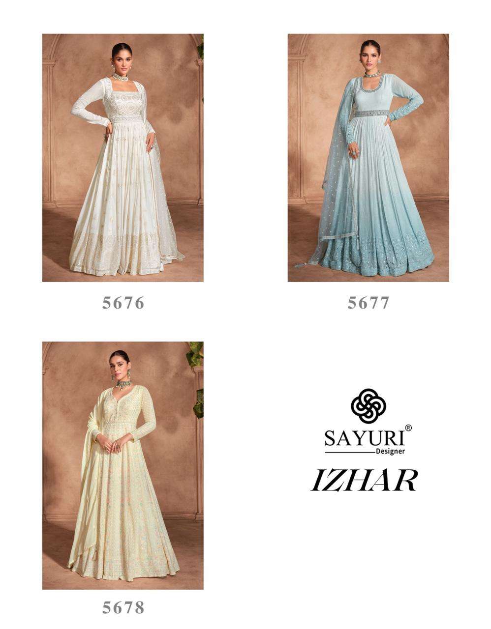 SAYURI DESIGNER IZHAAR HEAVY CHIKANKARI EMBROIDERED GOWN DRESS