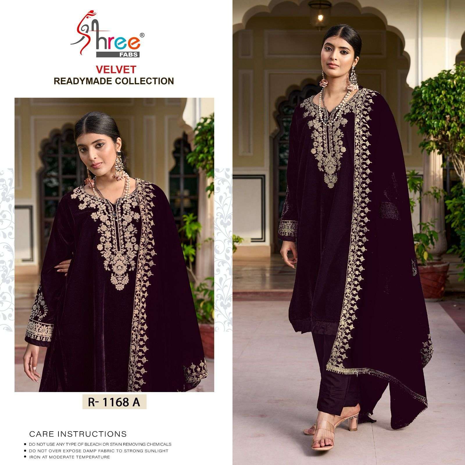 SHREE FAB DESIGN NO - R - 1168 VELVET READYMADE SUIT