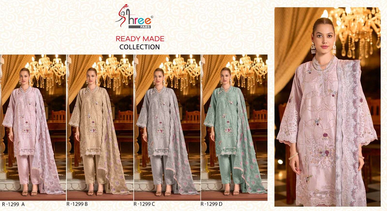 SHREE FABS R  1299 ORGANZA BEAUTIFUL EMBROIDERED PAKISTANI SUIT