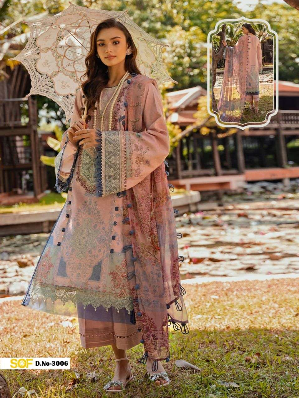 SHREE OM FAB AYRA B RANG RASIYA VOL 3 LAWN COTTON DIGITAL PRINTS SUIT