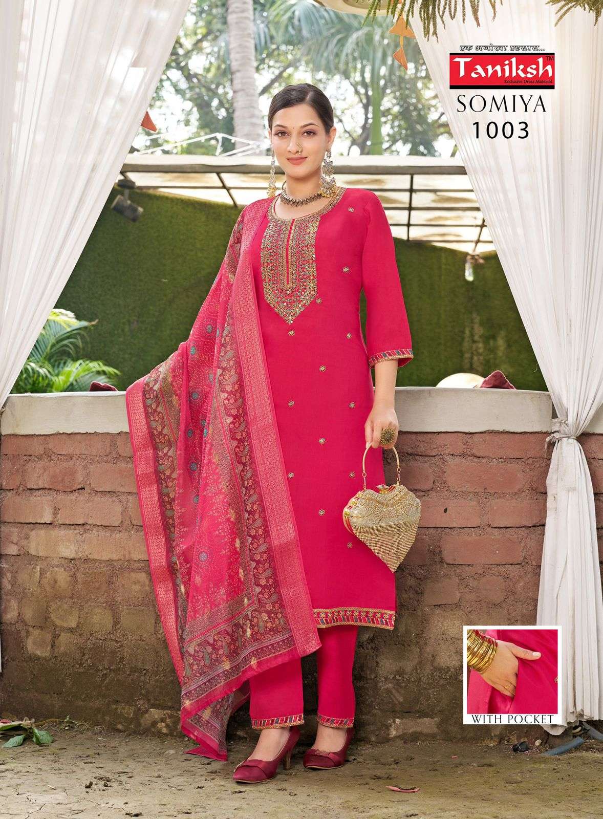 TANIKSH SOMIYA VOL 1 SILK FANCY EMBROIDERY WORKS KURTI COMBO SET 