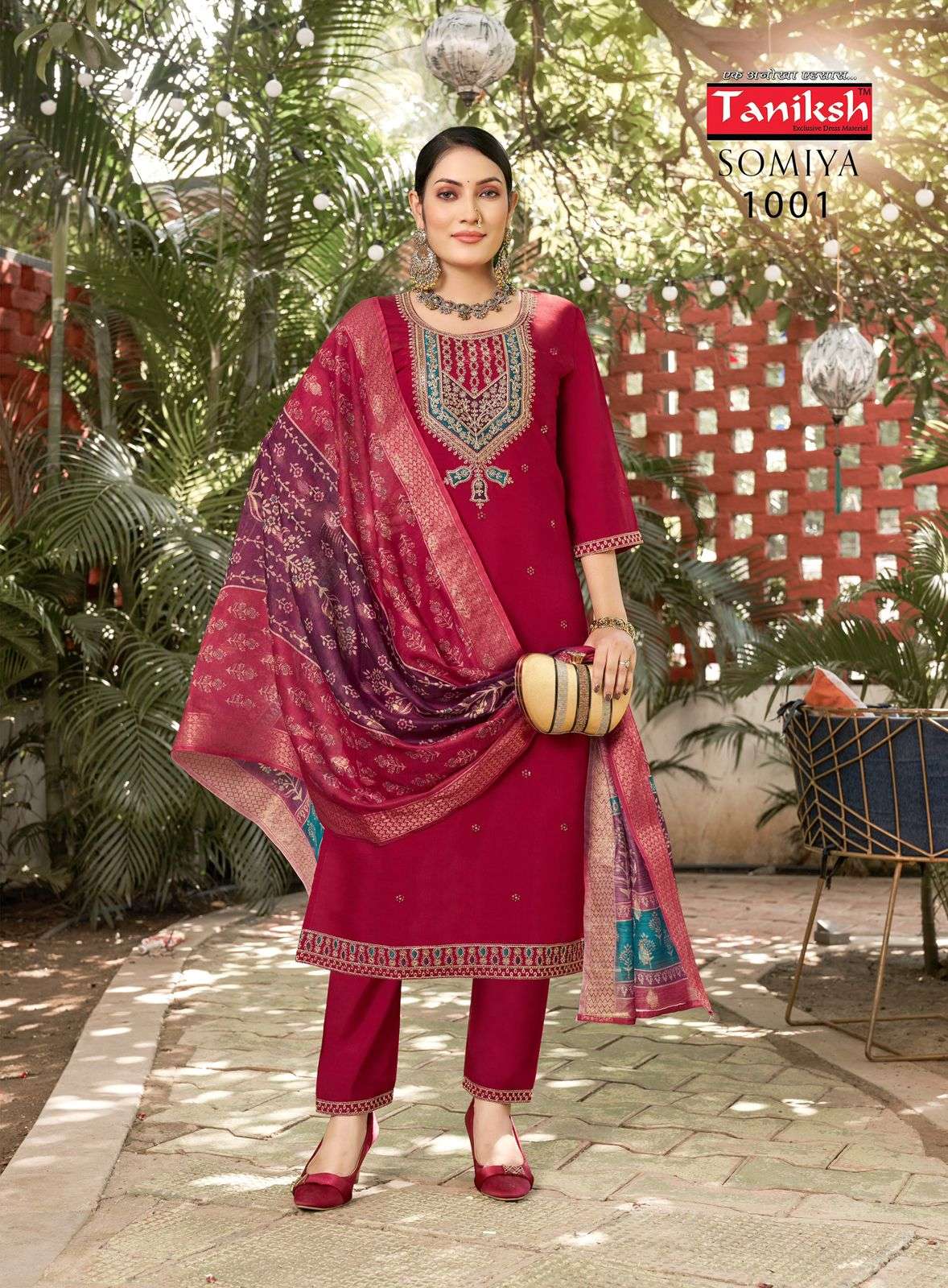 TANIKSH SOMIYA VOL 1 SILK FANCY EMBROIDERY WORKS KURTI COMBO SET 