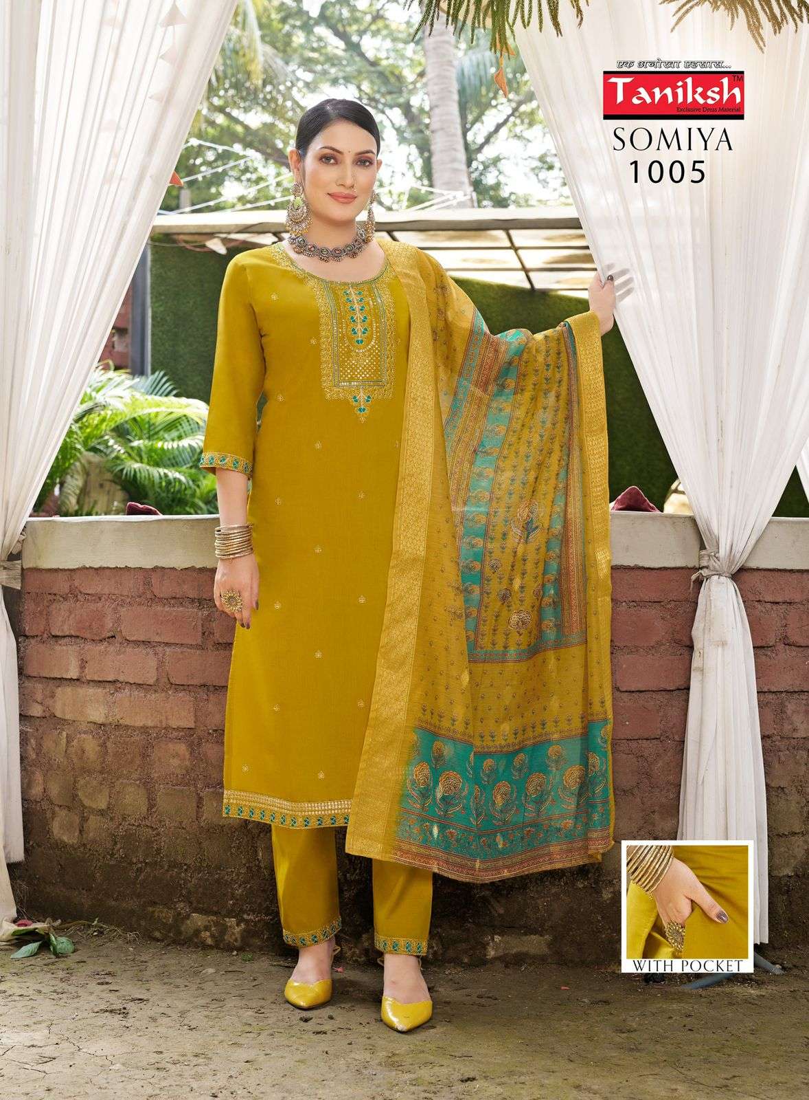 TANIKSH SOMIYA VOL 1 SILK FANCY EMBROIDERY WORKS KURTI COMBO SET 