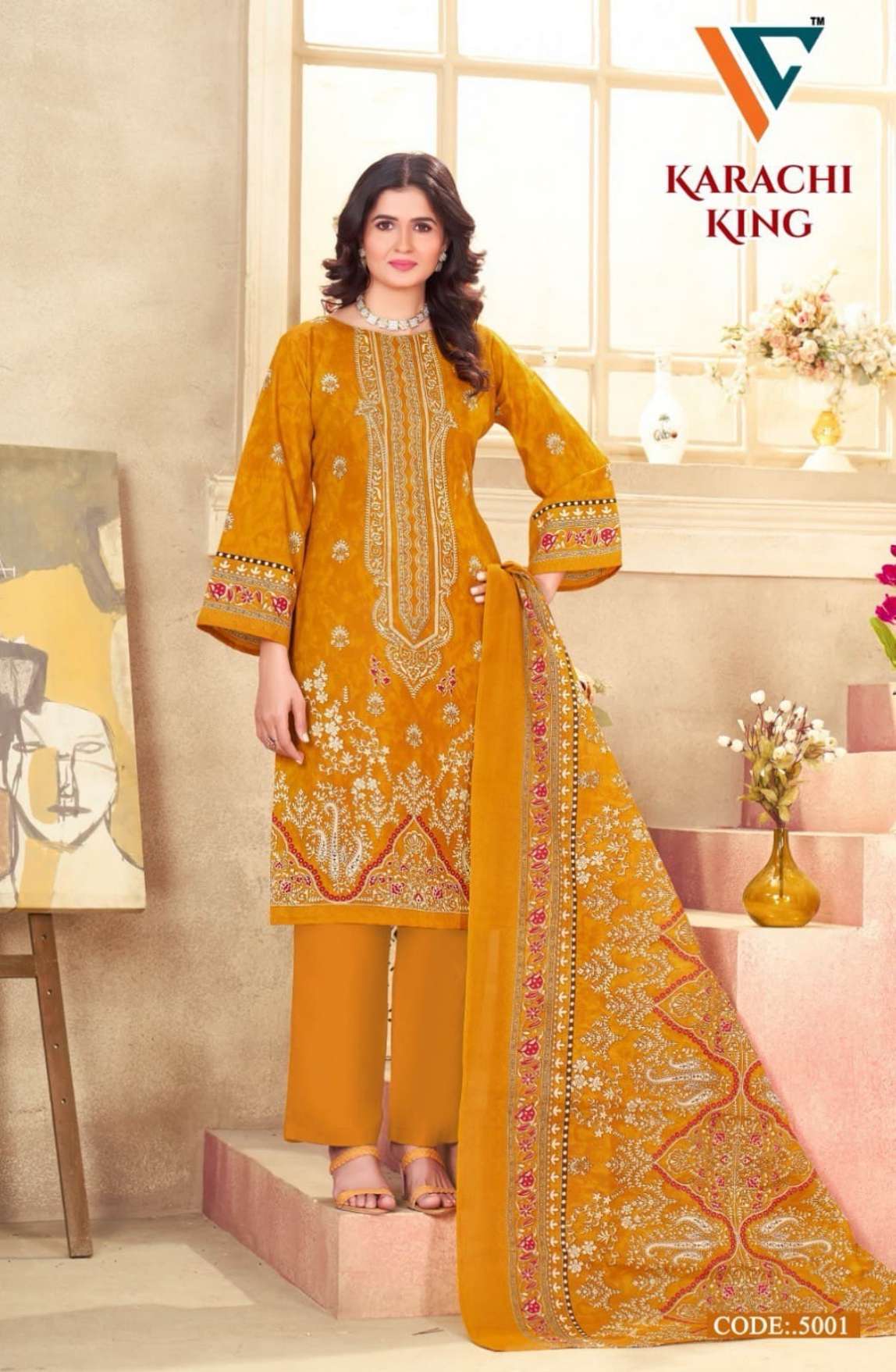 VANDANA‎‎‎ CREATION KARACHI KING VOL 5 COTTON DIGITAL PRINTS SALWAR SUIT