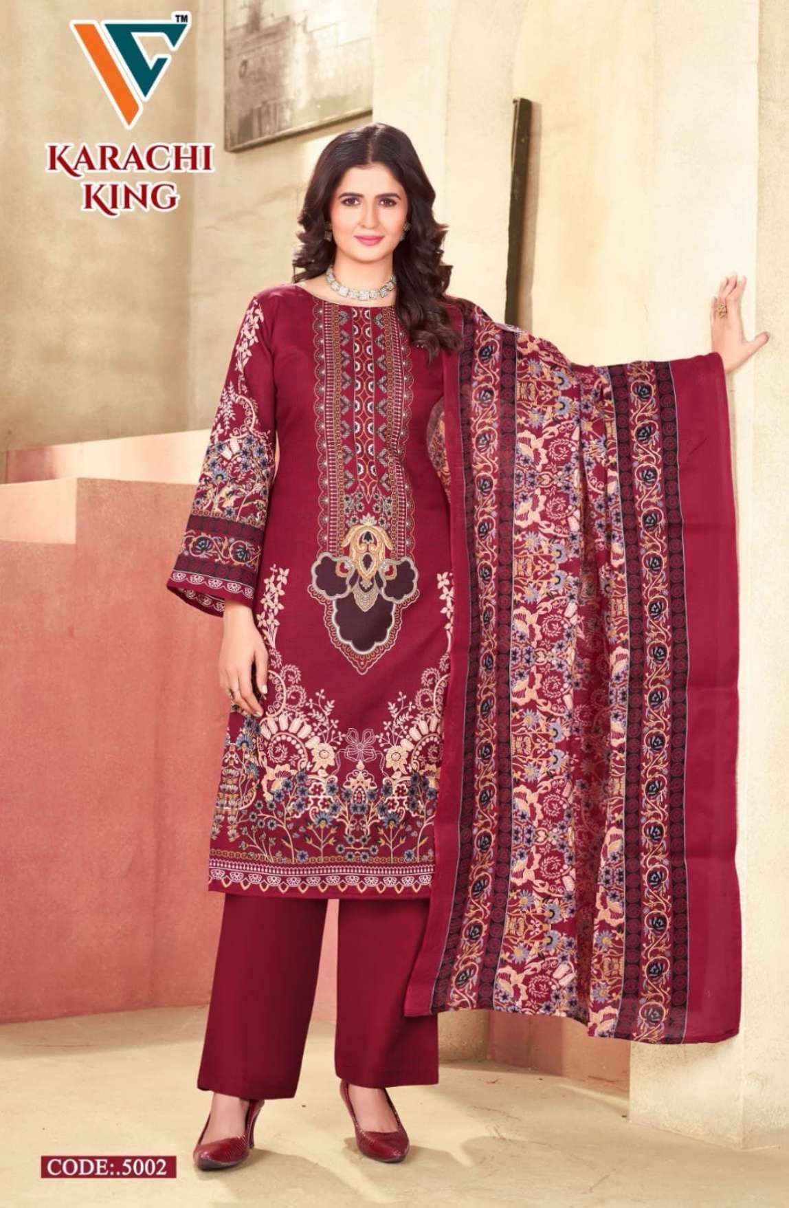 VANDANA‎‎‎ CREATION KARACHI KING VOL 5 COTTON DIGITAL PRINTS SALWAR SUIT