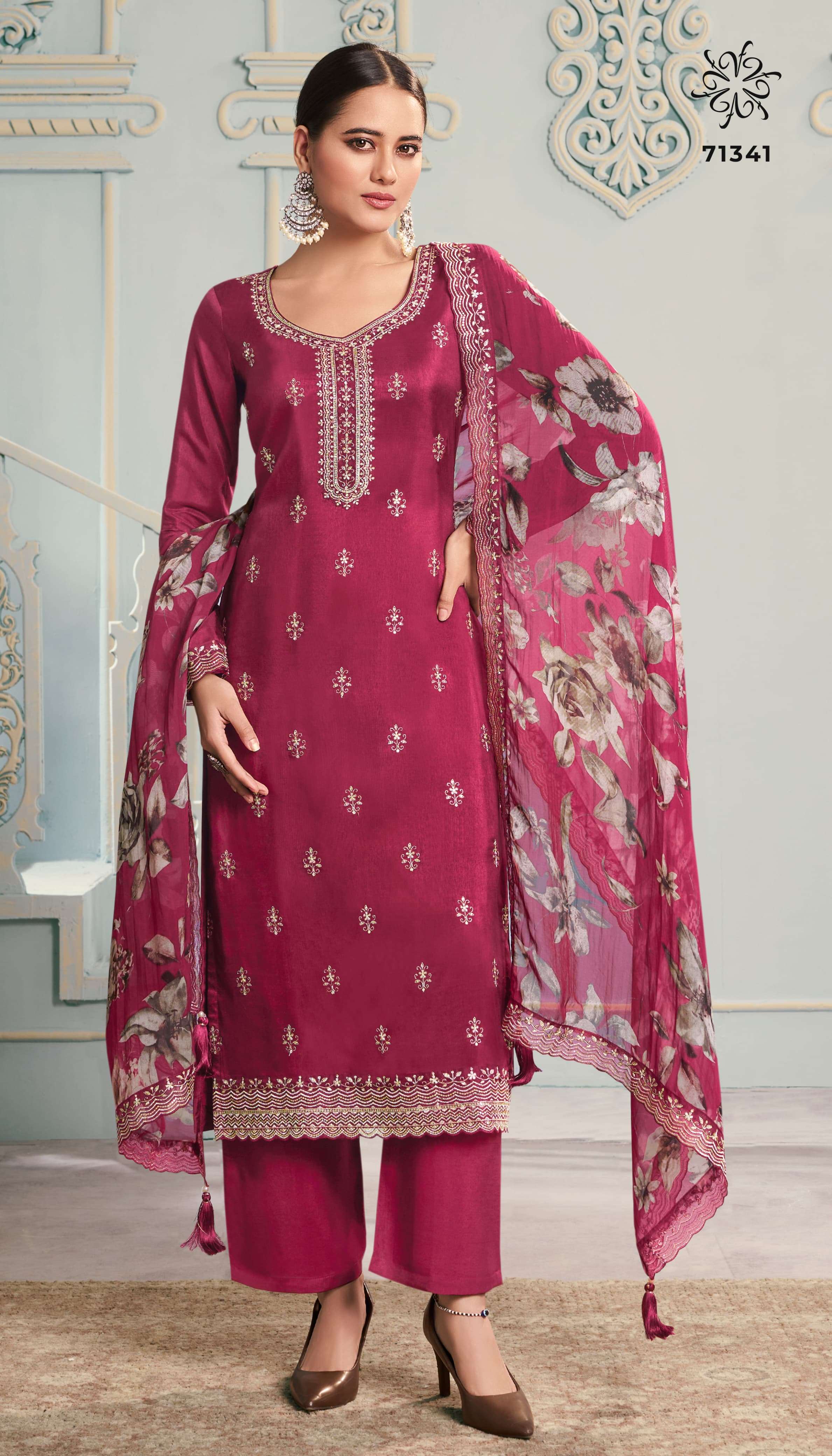 VINAY FASHION KULEESH SHIVANGI SILK EMBROIDERY DESIGNER SUIT