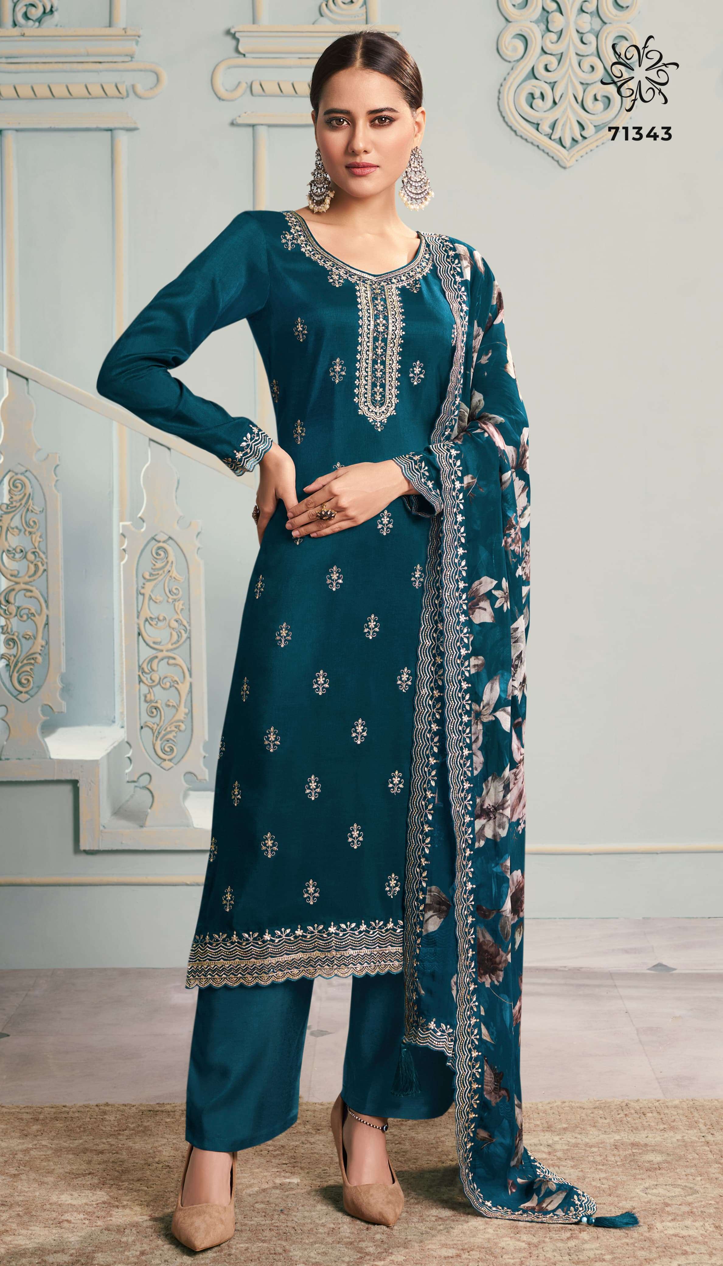 VINAY FASHION KULEESH SHIVANGI SILK EMBROIDERY DESIGNER SUIT