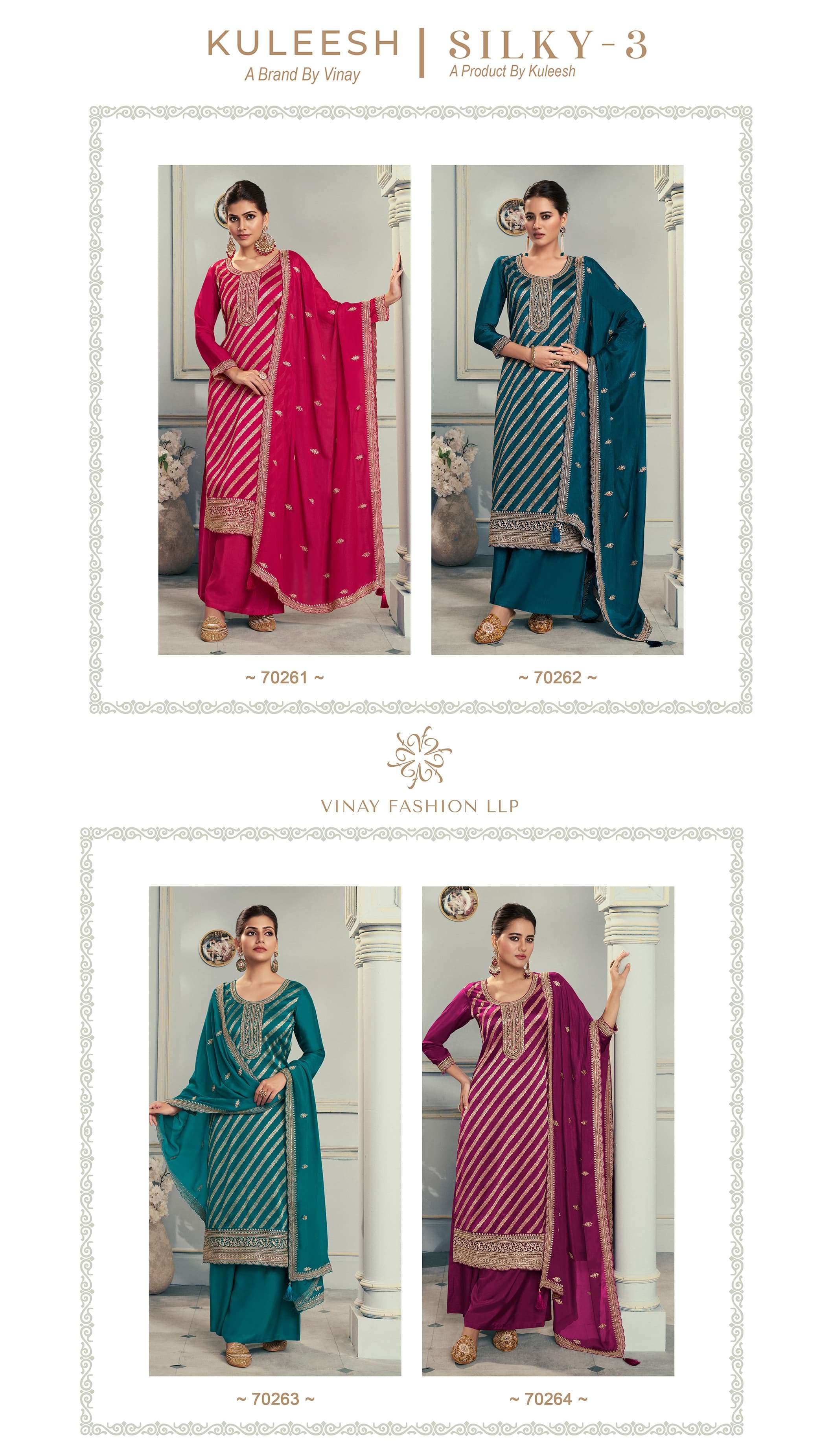 VINAY FASHION KULEESH SILKY VOL 3 SILK JACQUARD DESIGNER LADIES SUIT