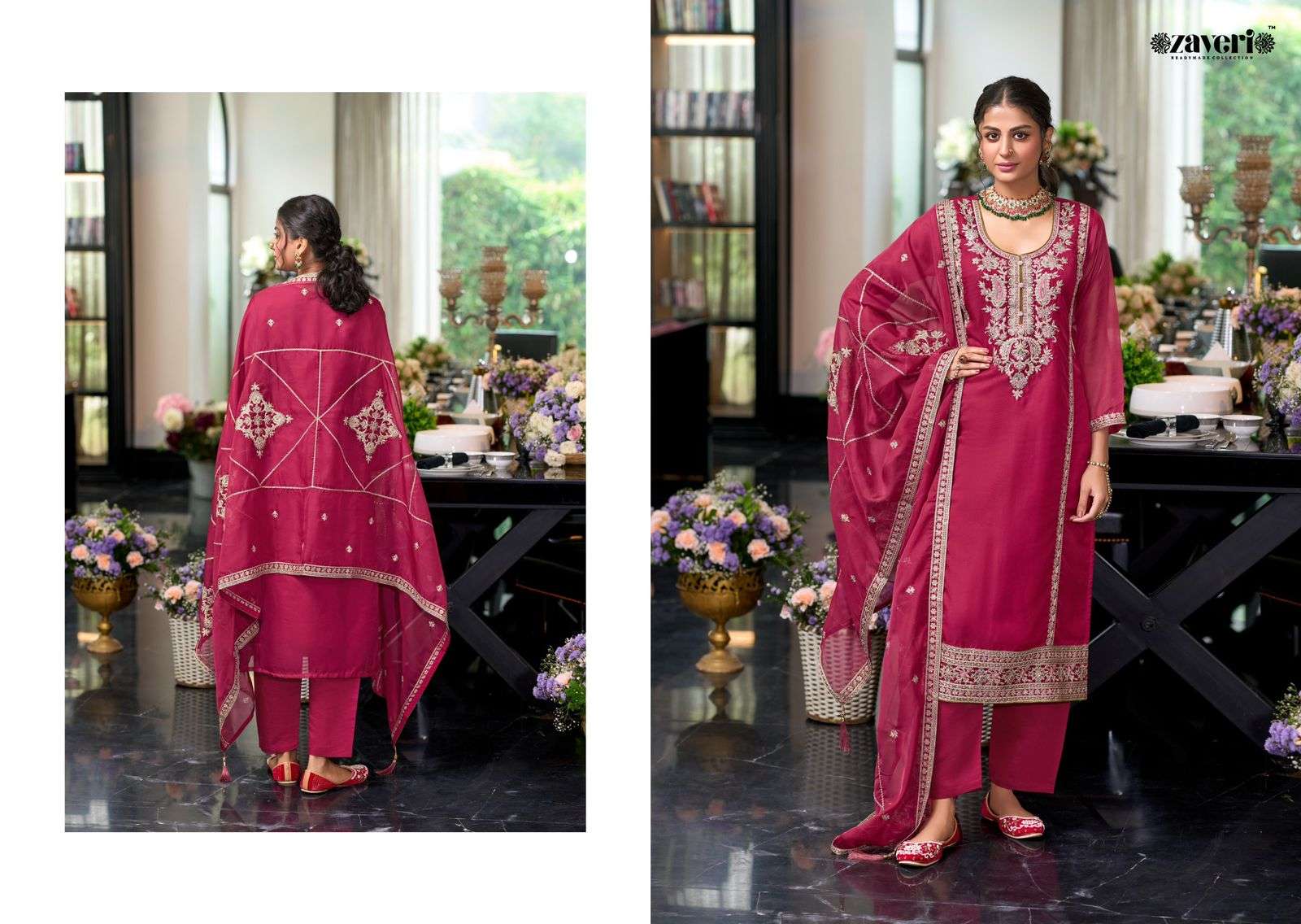 ZAVERI WOMAN BEAUTY MOON ORGANZA EMBROIDERY DESIGNER LADIES SUIT