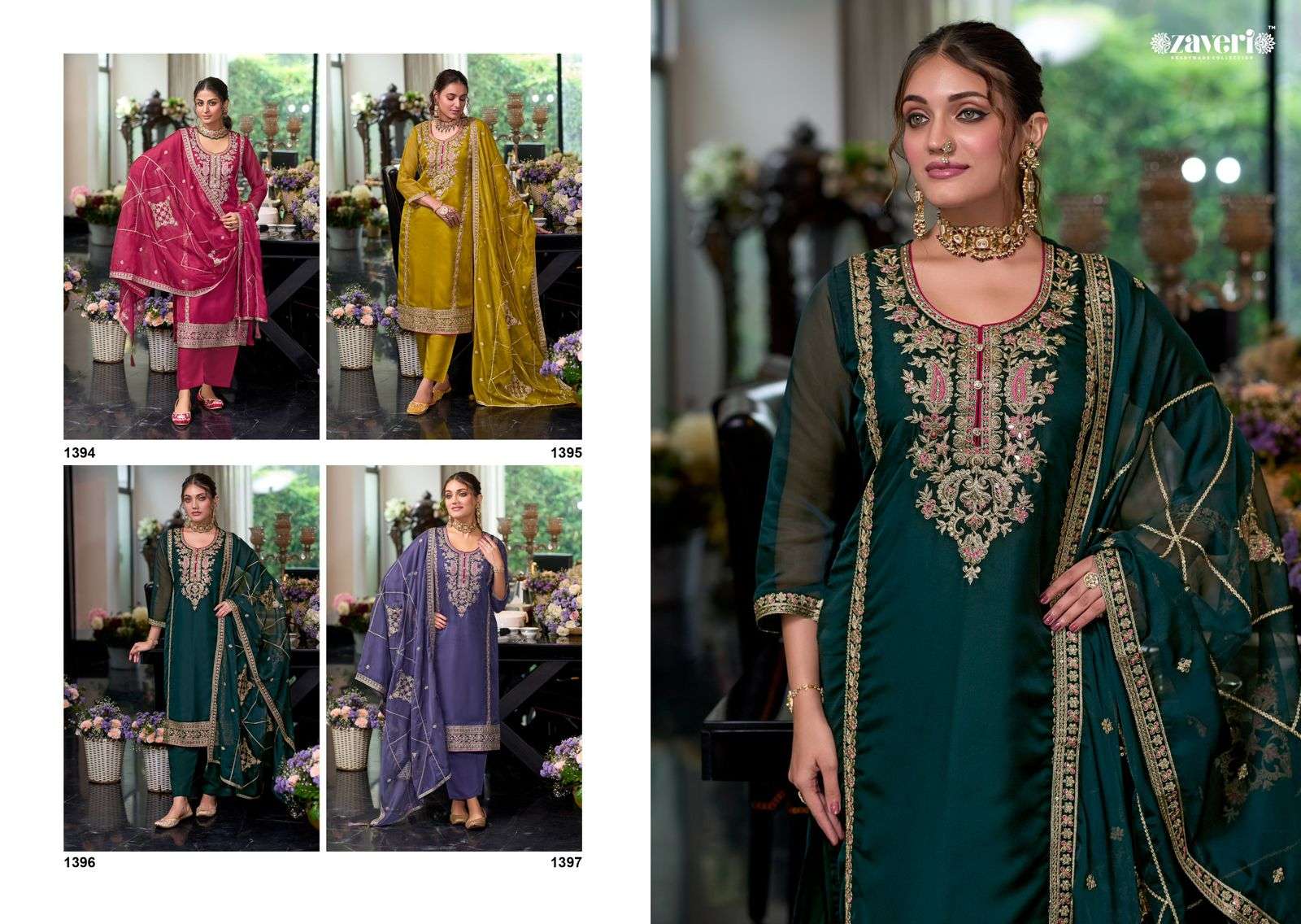 ZAVERI WOMAN BEAUTY MOON ORGANZA EMBROIDERY DESIGNER LADIES SUIT