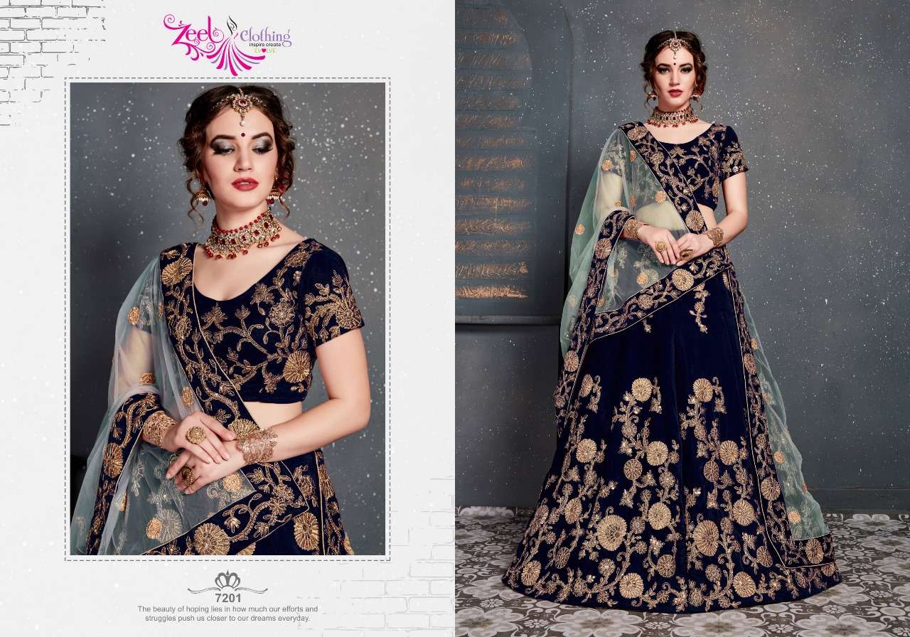 ZEEL CLOTHING ROOHBAB VELVET HEAVY DESIGNER LEHENGA CHOLI