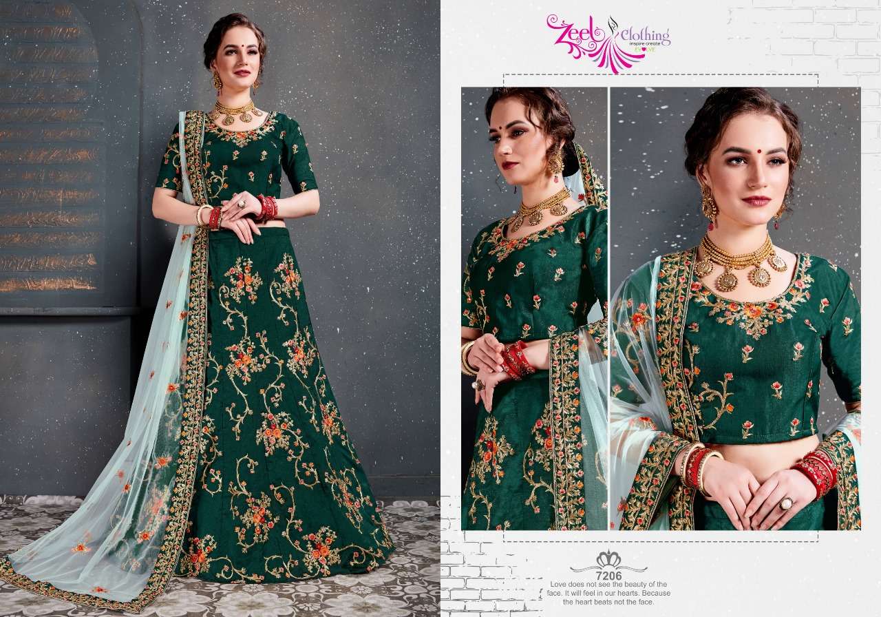 ZEEL CLOTHING ROOHBAB VELVET HEAVY DESIGNER LEHENGA CHOLI