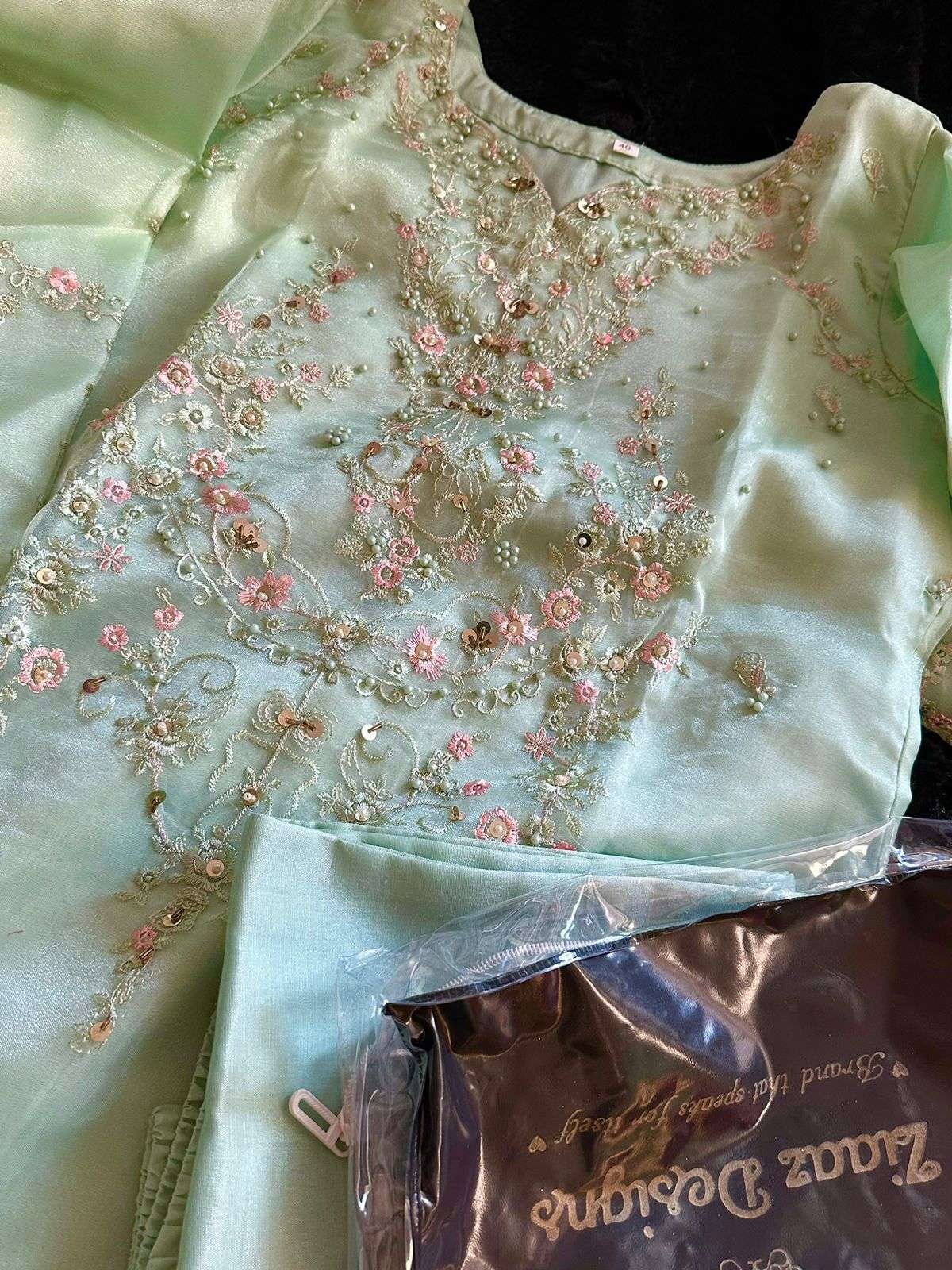 ZIAAZ DESIGNS CODE NO - 460 BEAUTIFUL DESIGN ORGANZA HEAVY EMBROIDERED WITH HANDWORK PARTY WEAR SUIT