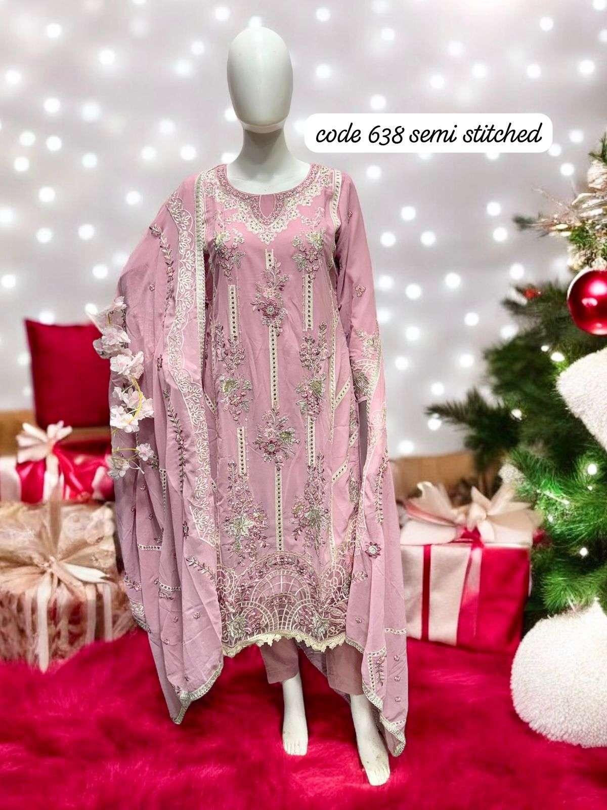 ZIAAZ DESIGNS CODE NO - 638 AMAZING GEORGETTE EMBOIDERED PARTY WEAR SUIT